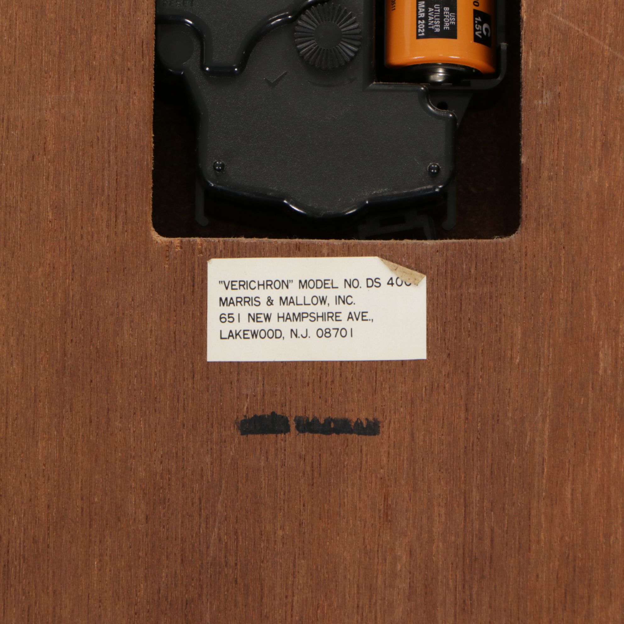 Verichron Battery Operated Wall Clock in Oak Case