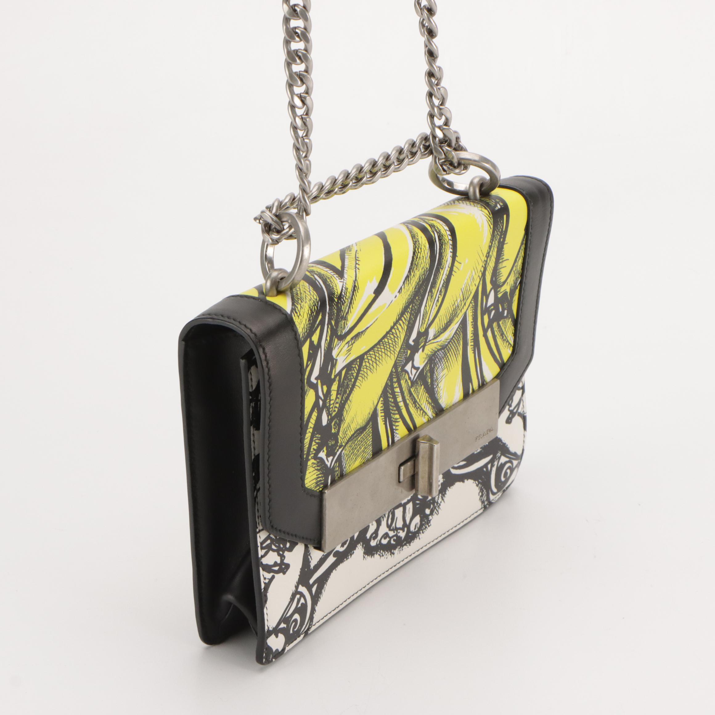 Prada Flap Bag 1BD156 in City Calf Stamp Leather