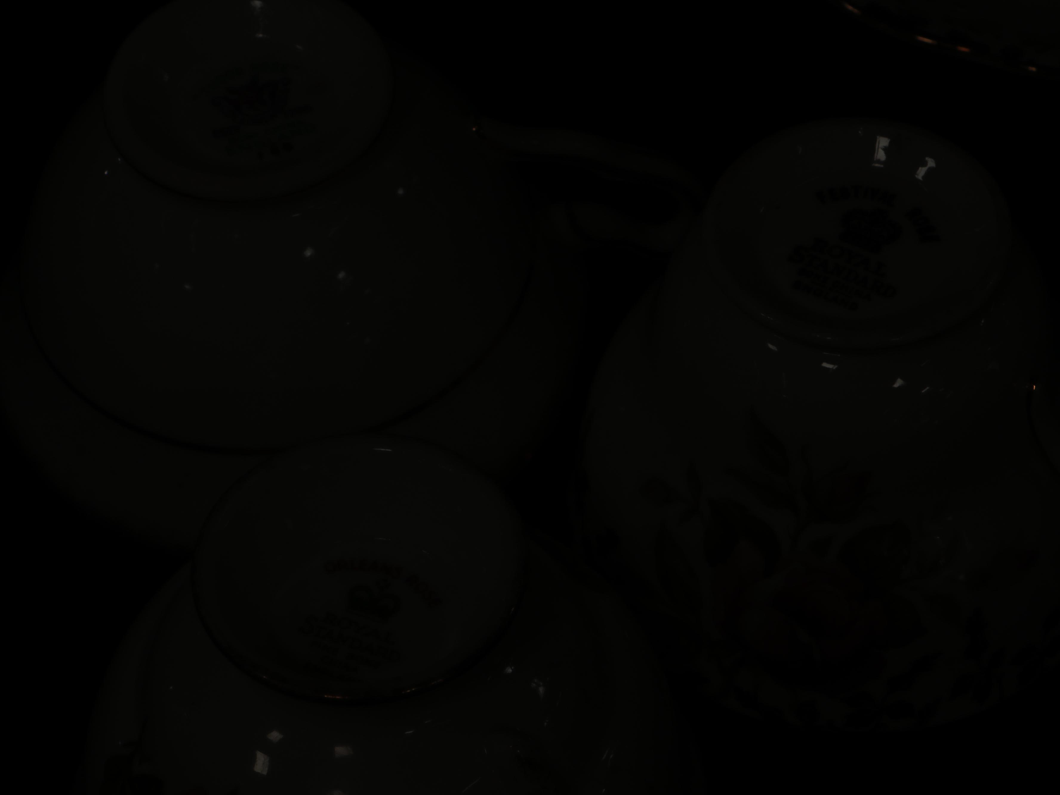 Vintage Floral Pattern Teacups with Saucers and Other Table Accessories