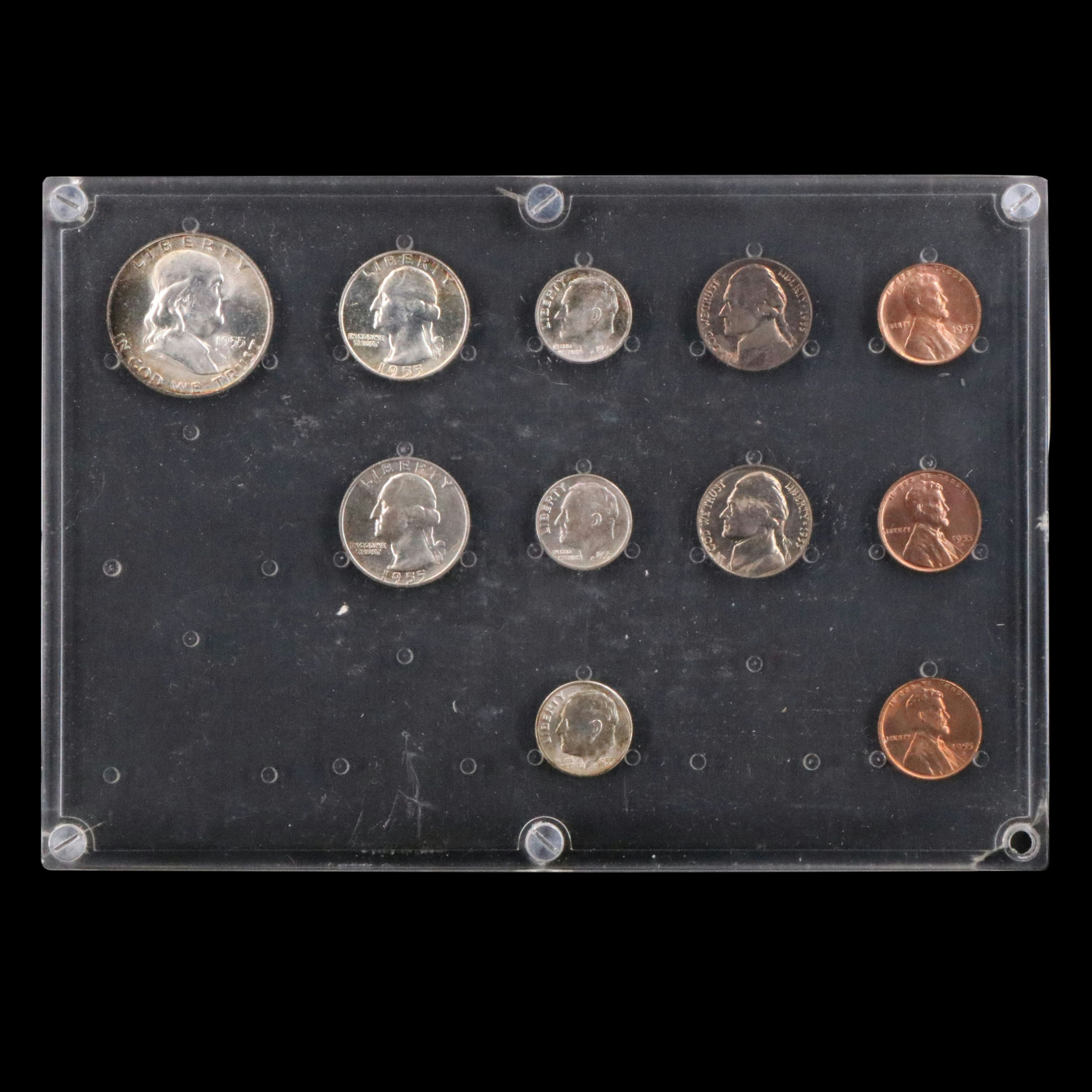 1955 U.S. Mint sets from Philadelphia, Denver, and San Francisco