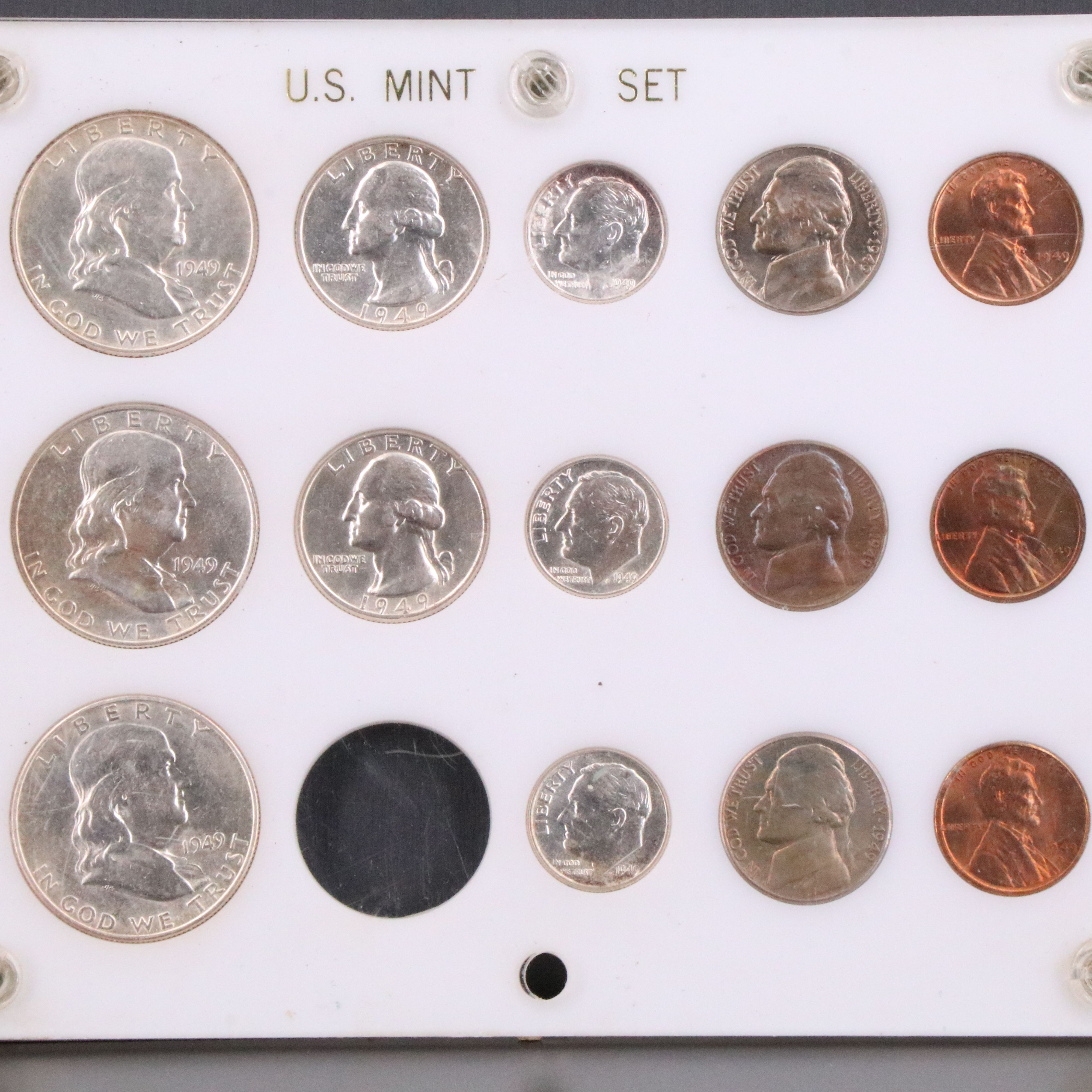 1949 U.S. Mint sets from Philadelphia, Denver, and San Francisco