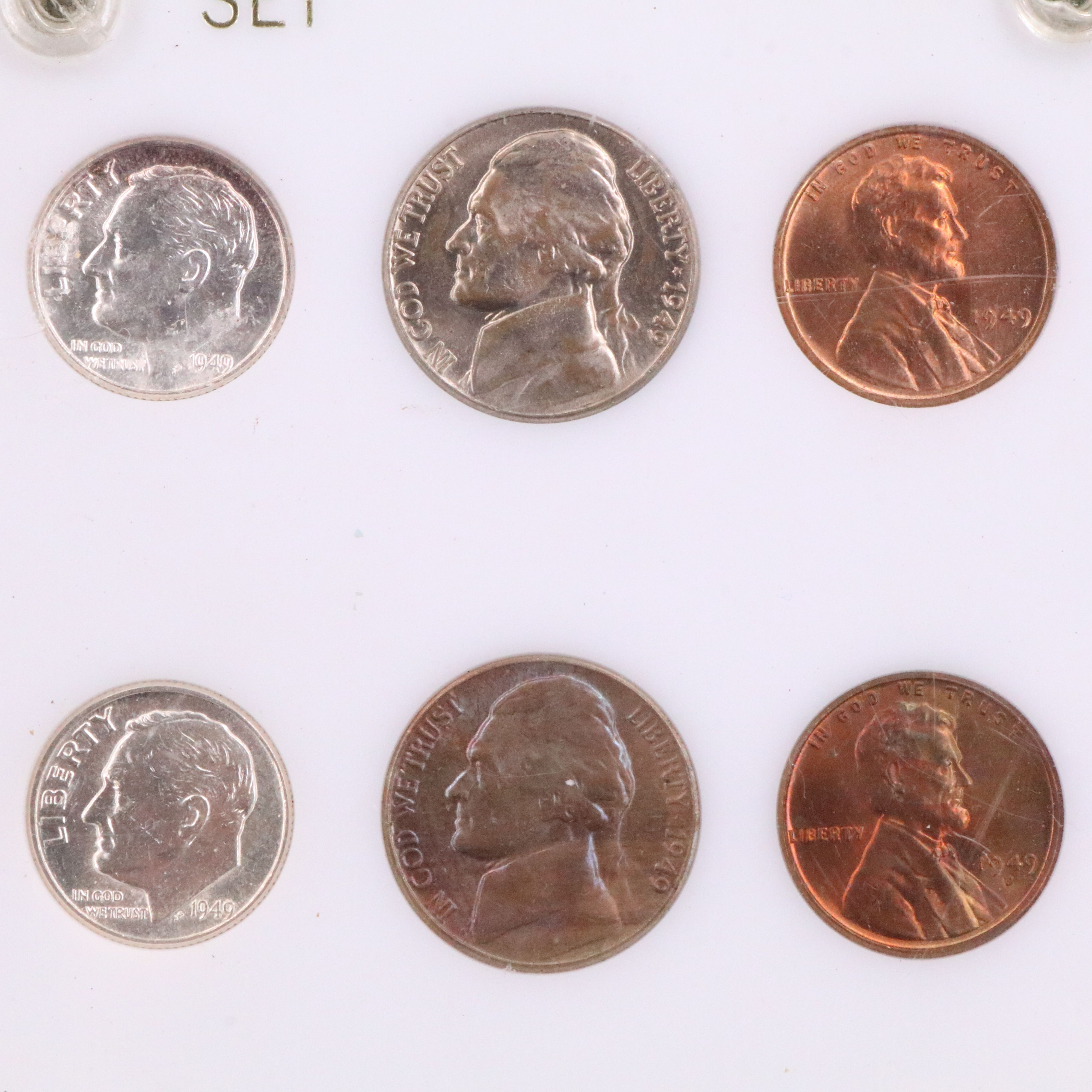 1949 U.S. Mint sets from Philadelphia, Denver, and San Francisco