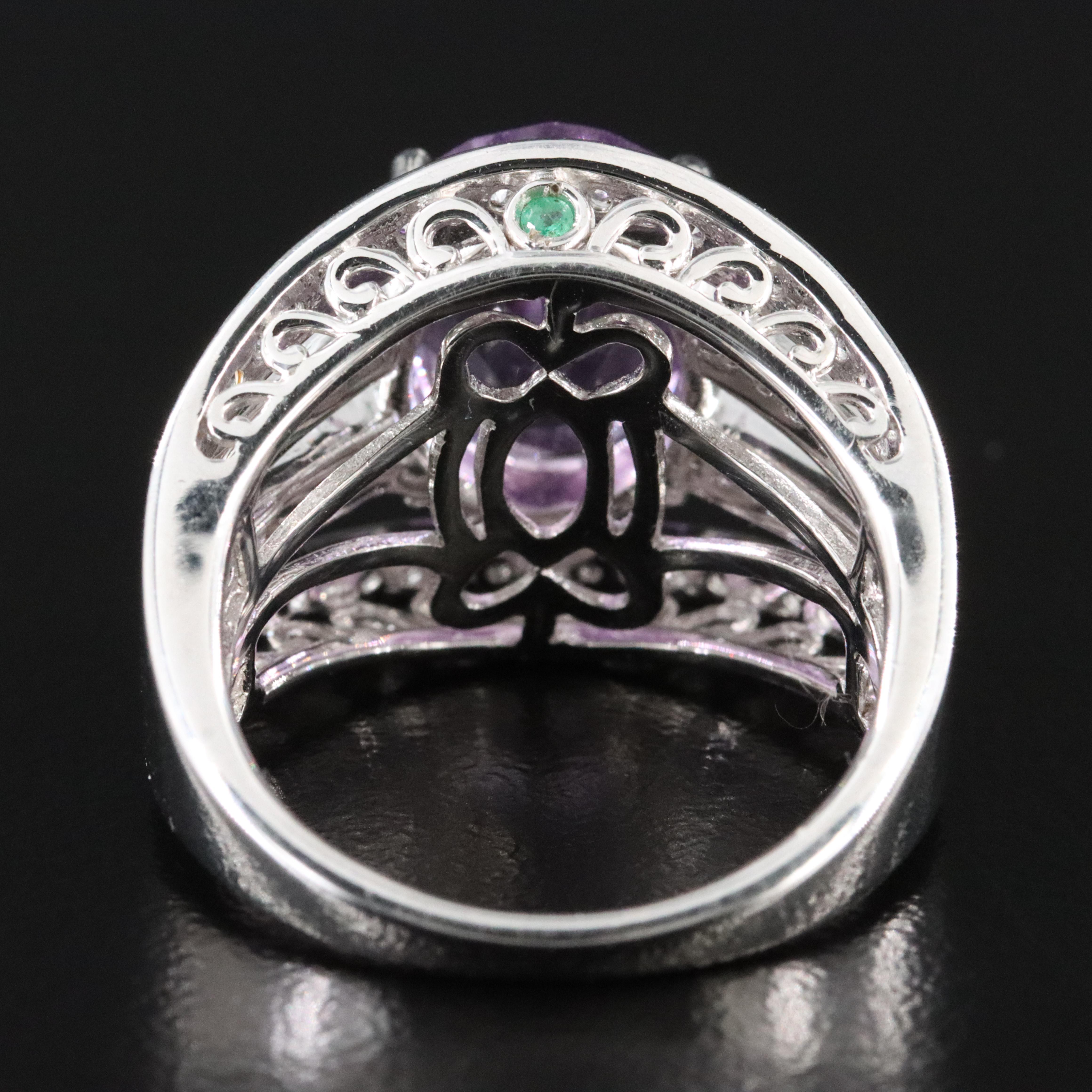 Sterling Amethyst and White Topaz Ring