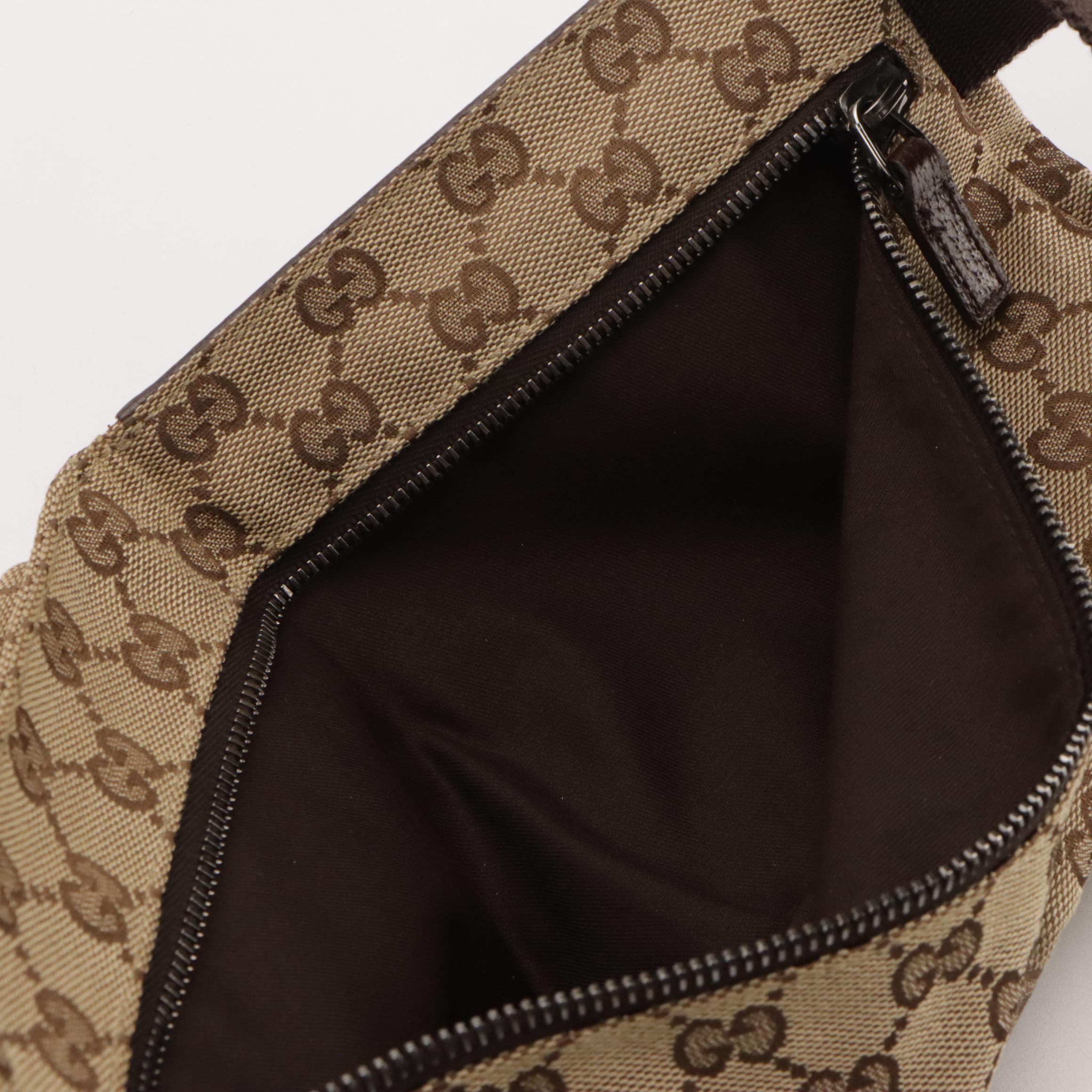 Gucci GG Jacquard Canvas and Cinghiale Leather Belt Bag