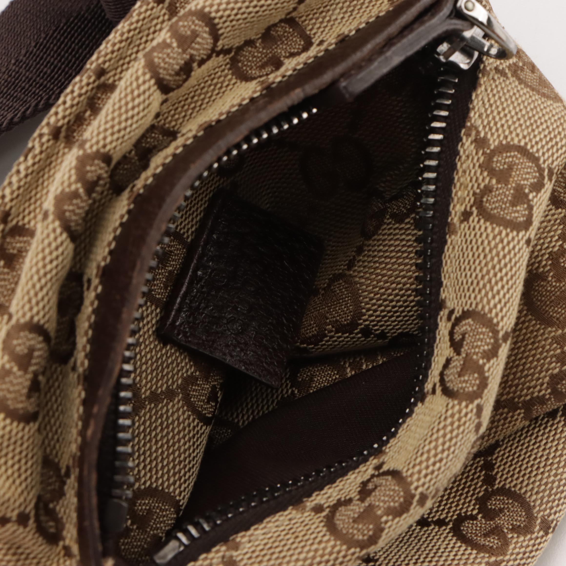 Gucci GG Jacquard Canvas and Cinghiale Leather Belt Bag