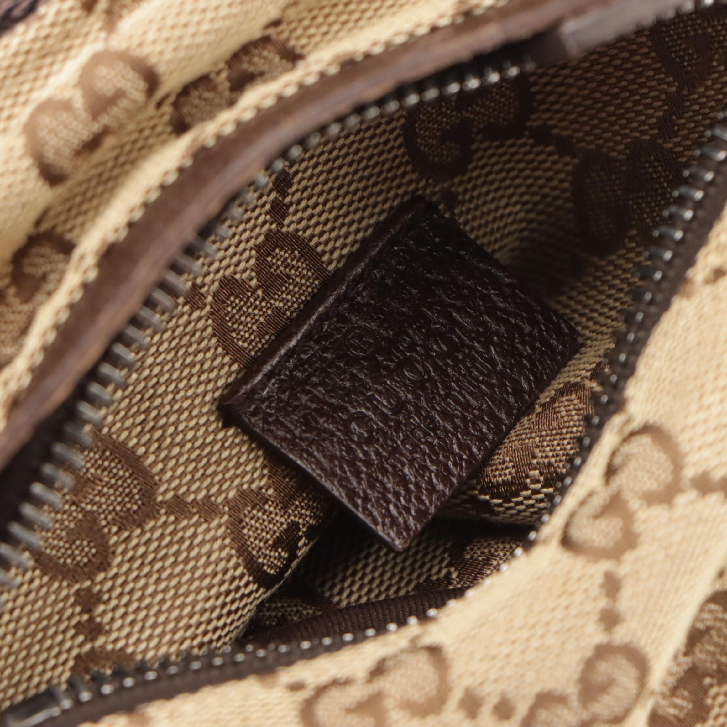 Gucci GG Jacquard Canvas and Cinghiale Leather Belt Bag