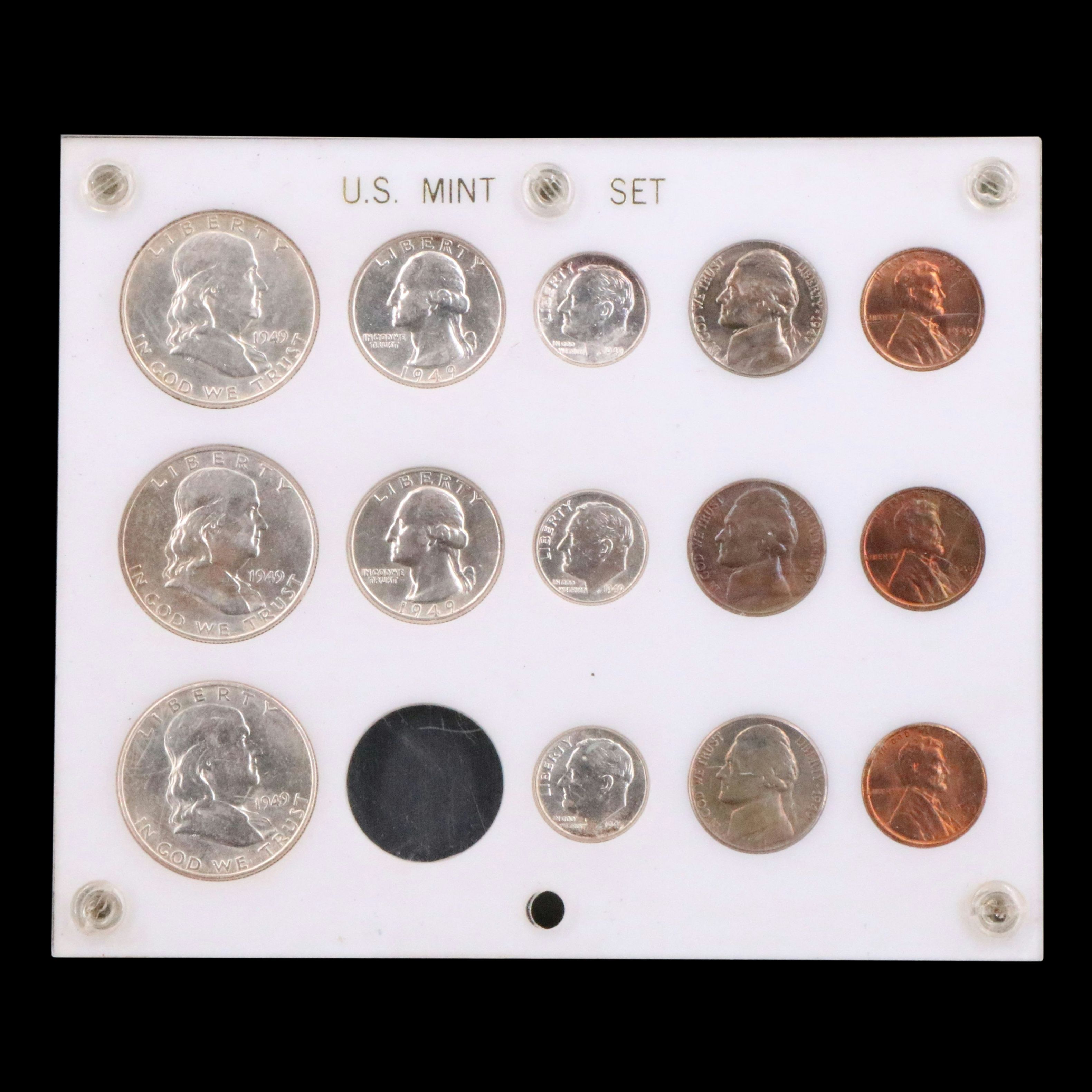 1949 U.S. Mint sets from Philadelphia, Denver, and San Francisco