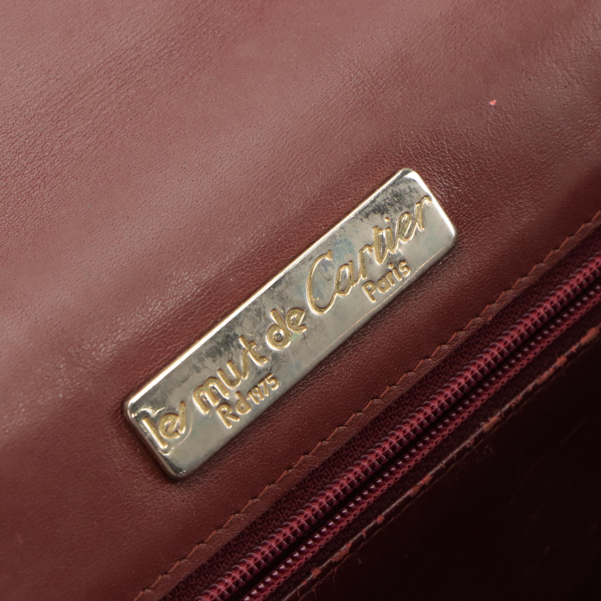 Cartier Les Must de Cartier Burgundy Leather Clutch