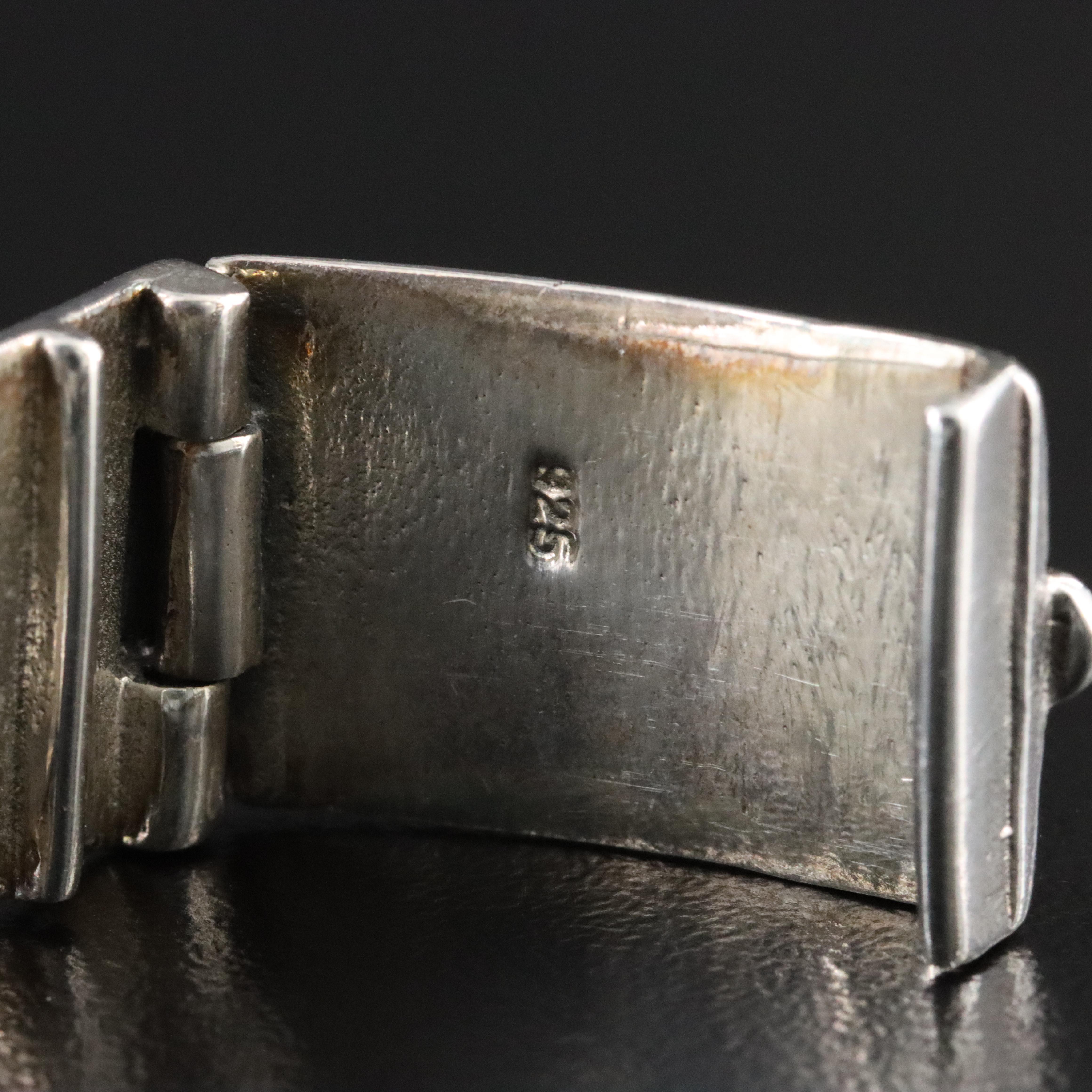 Sterling Faux Pearl and Marcasite Bracelet