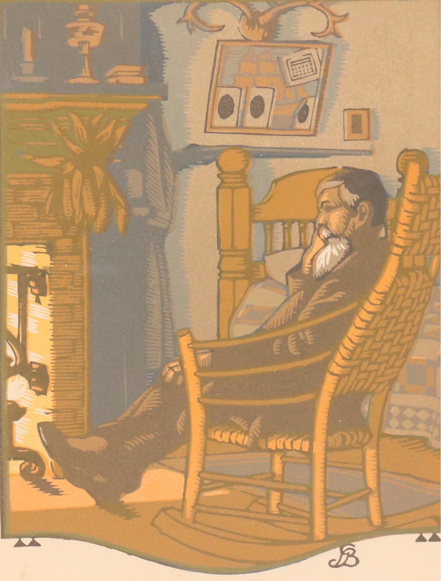 Gustave Baumann Woodcut "December" from "All the Year Round," 1912