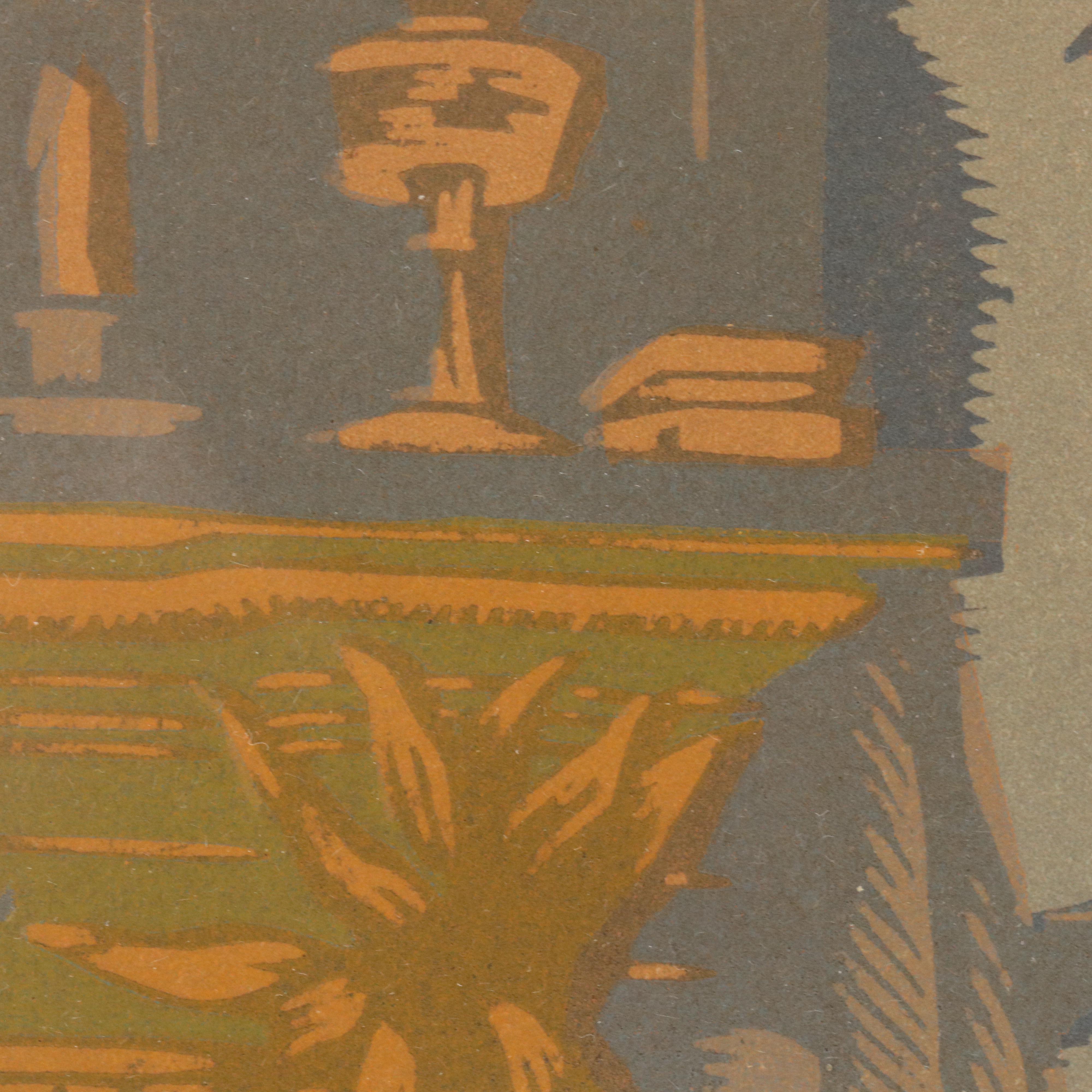 Gustave Baumann Woodcut "December" from "All the Year Round," 1912