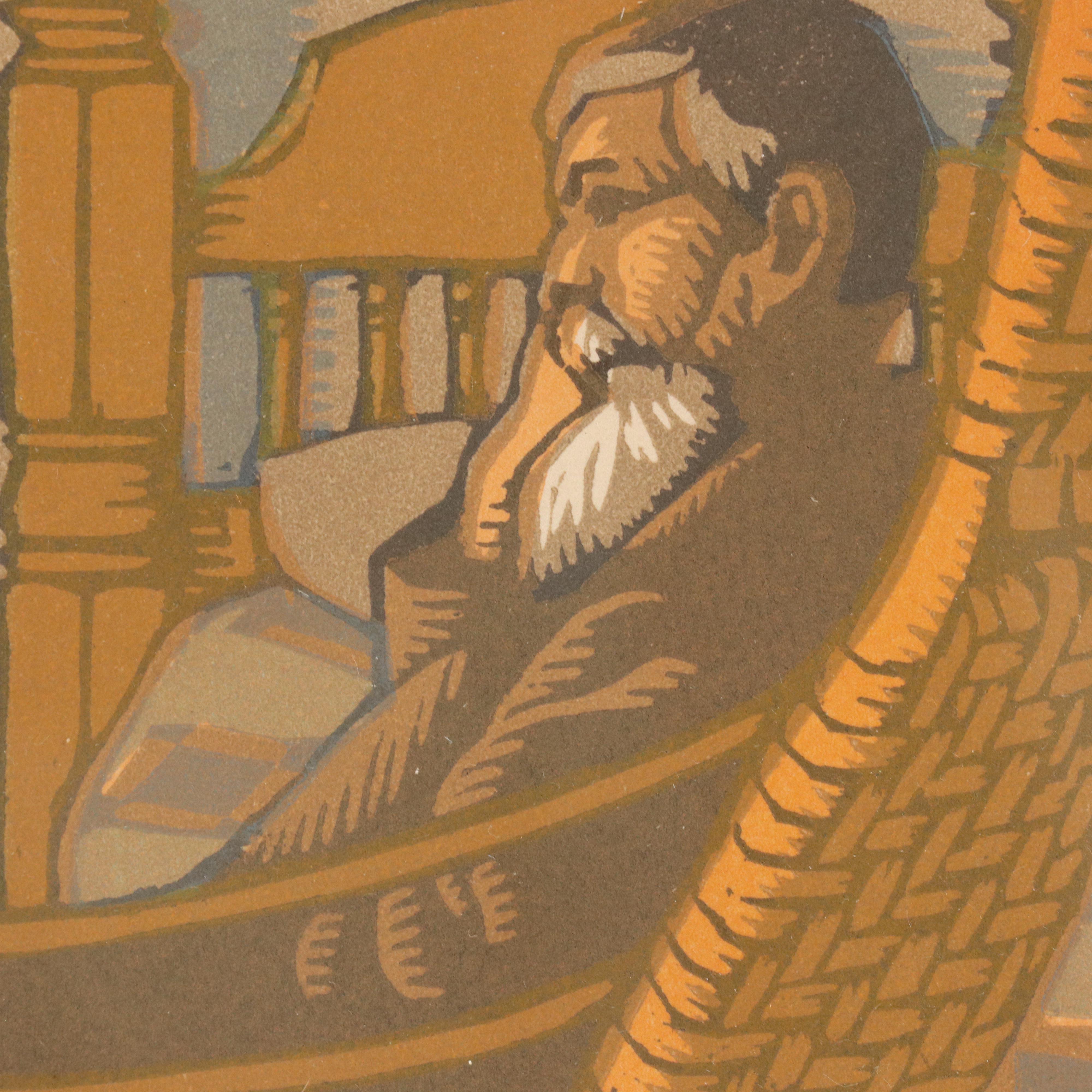 Gustave Baumann Woodcut "December" from "All the Year Round," 1912