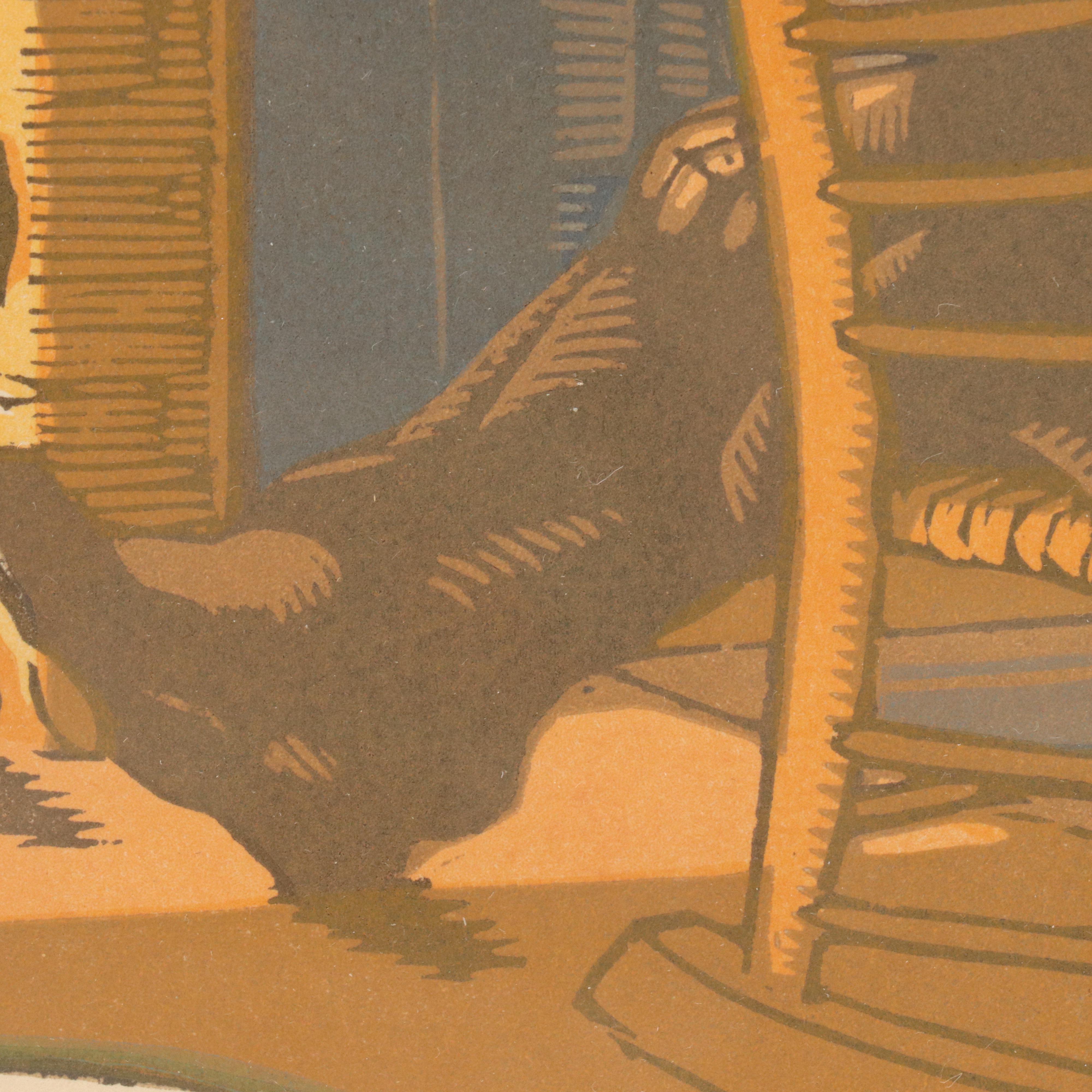 Gustave Baumann Woodcut "December" from "All the Year Round," 1912