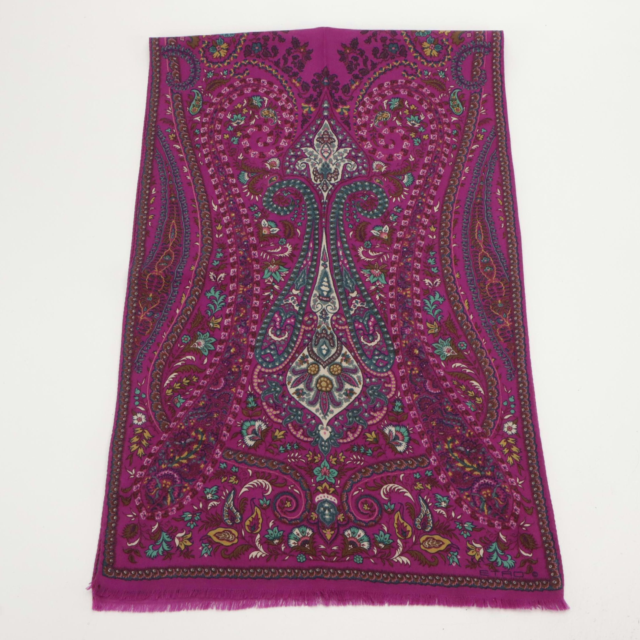 ETRO Paisley Print Silk/Wool Scarf