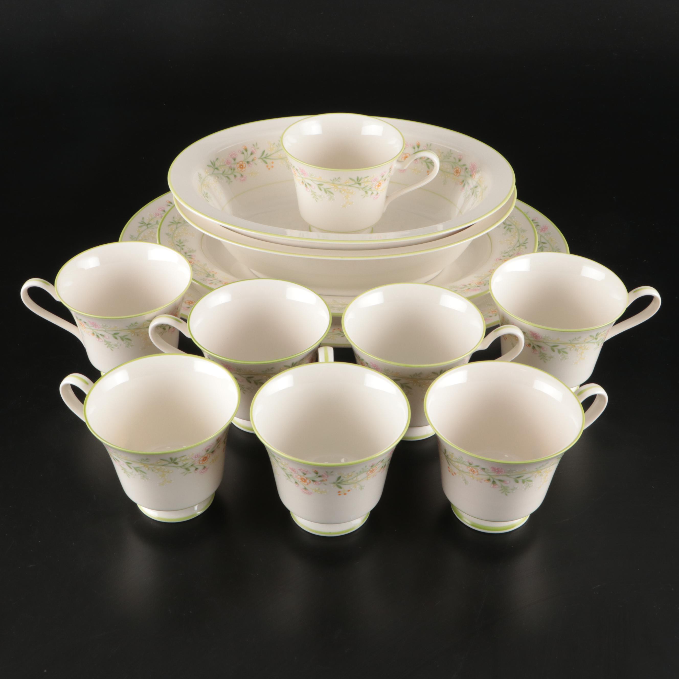 Noritake "Cortege" Ivory China Serveware and Cups, 1975 - 1982