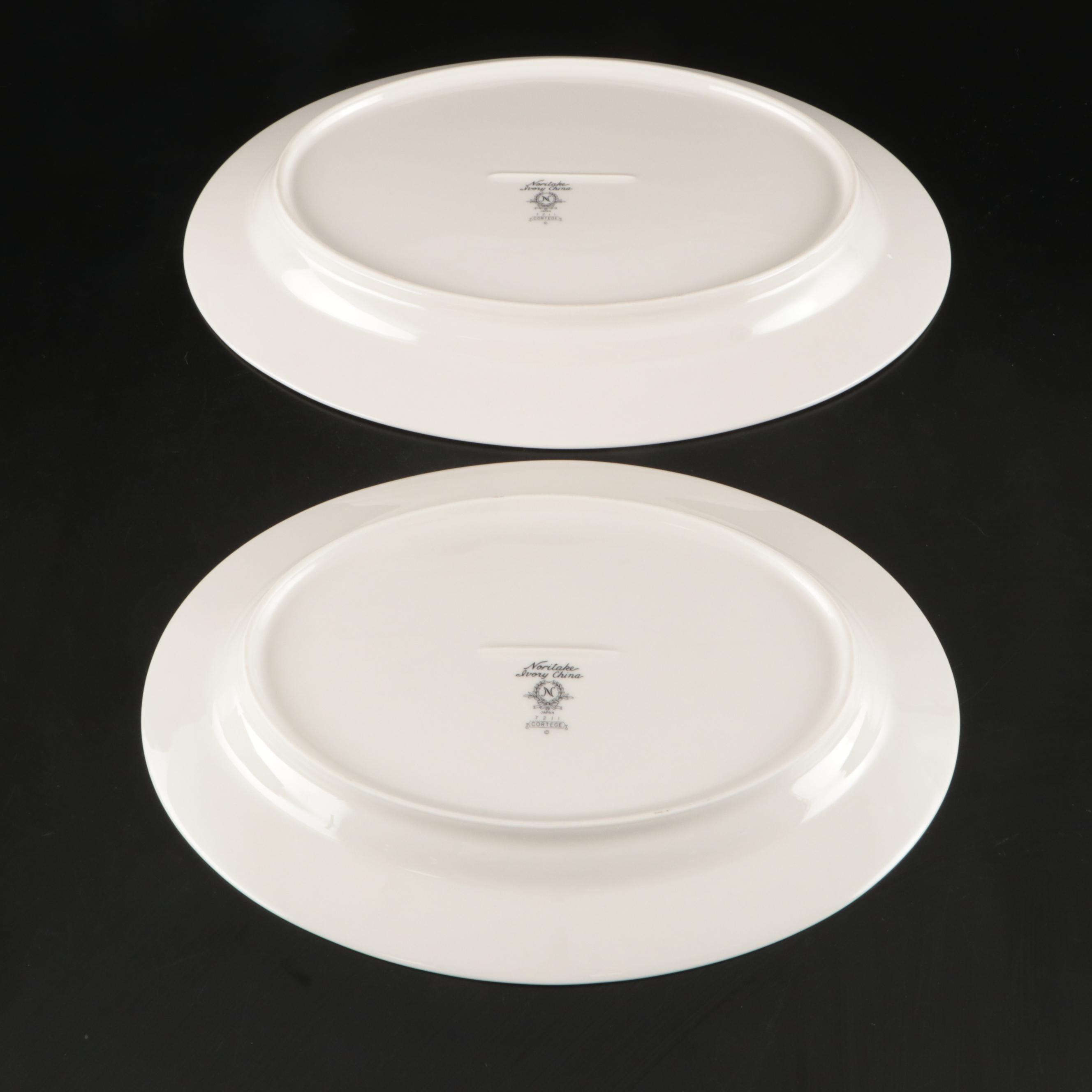 Noritake "Cortege" Ivory China Serveware and Cups, 1975 - 1982
