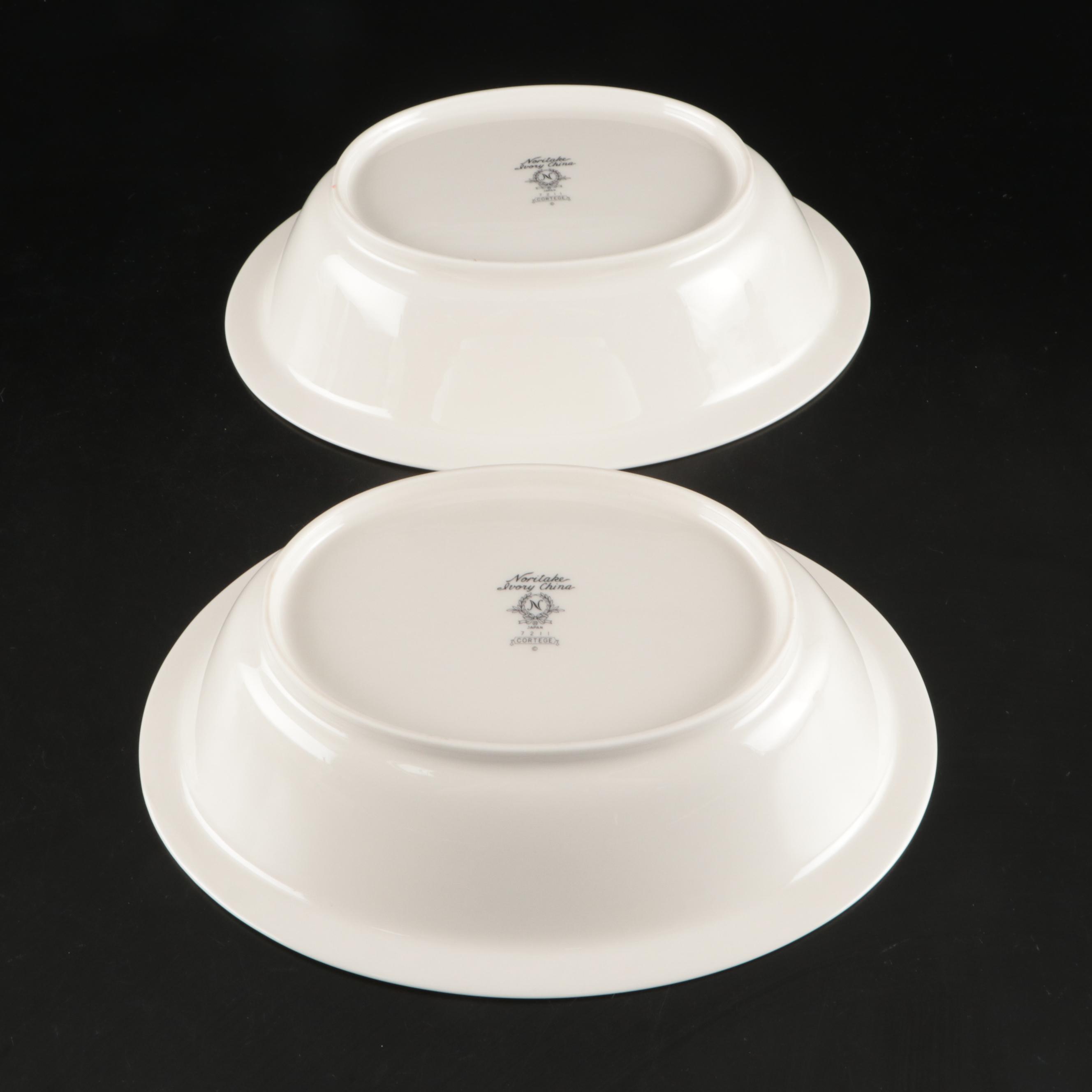 Noritake "Cortege" Ivory China Serveware and Cups, 1975 - 1982