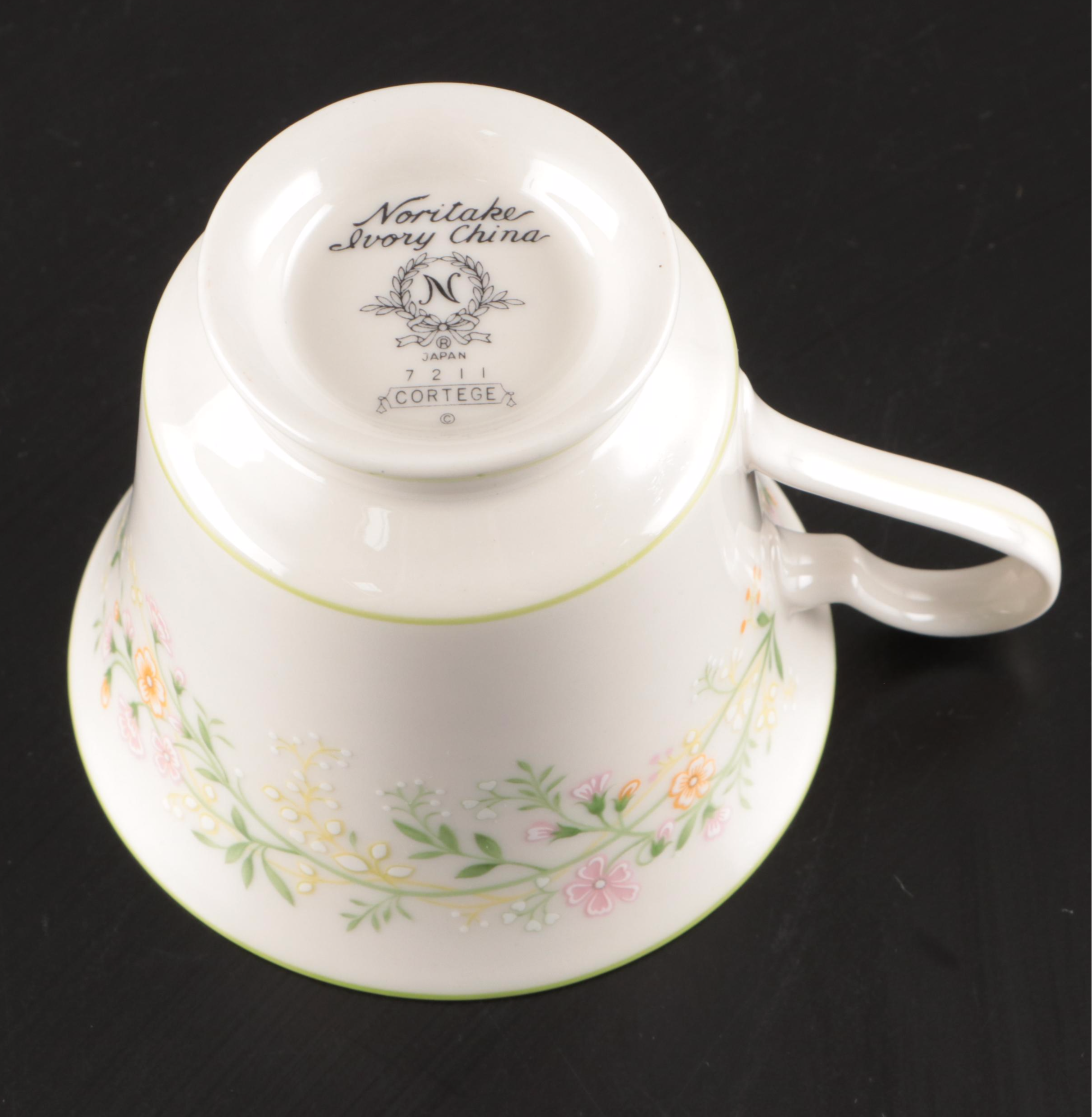 Noritake "Cortege" Ivory China Serveware and Cups, 1975 - 1982