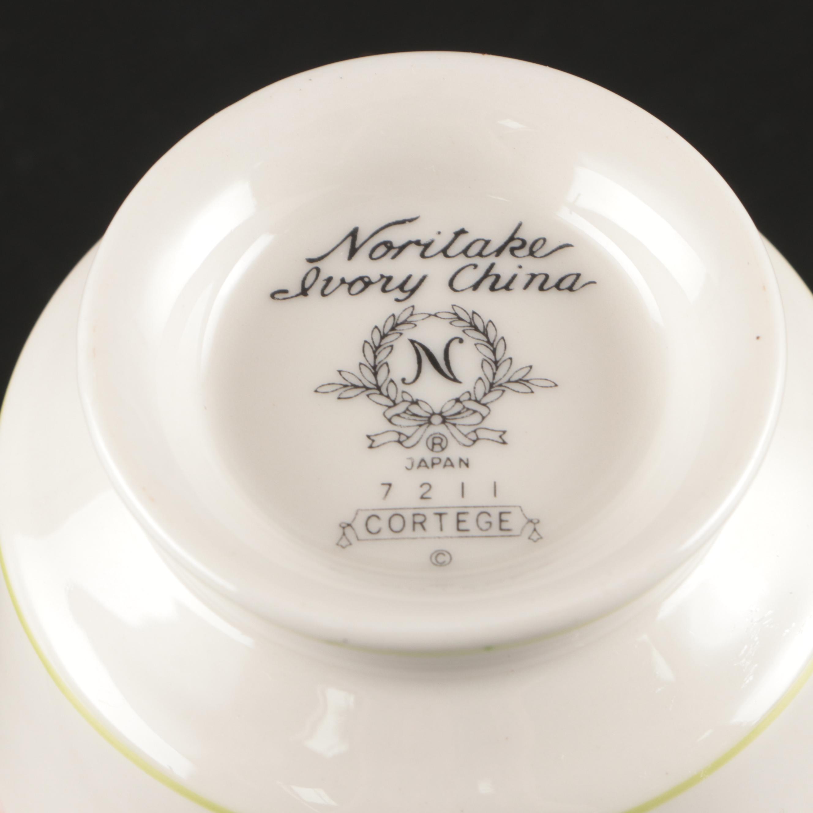 Noritake "Cortege" Ivory China Serveware and Cups, 1975 - 1982