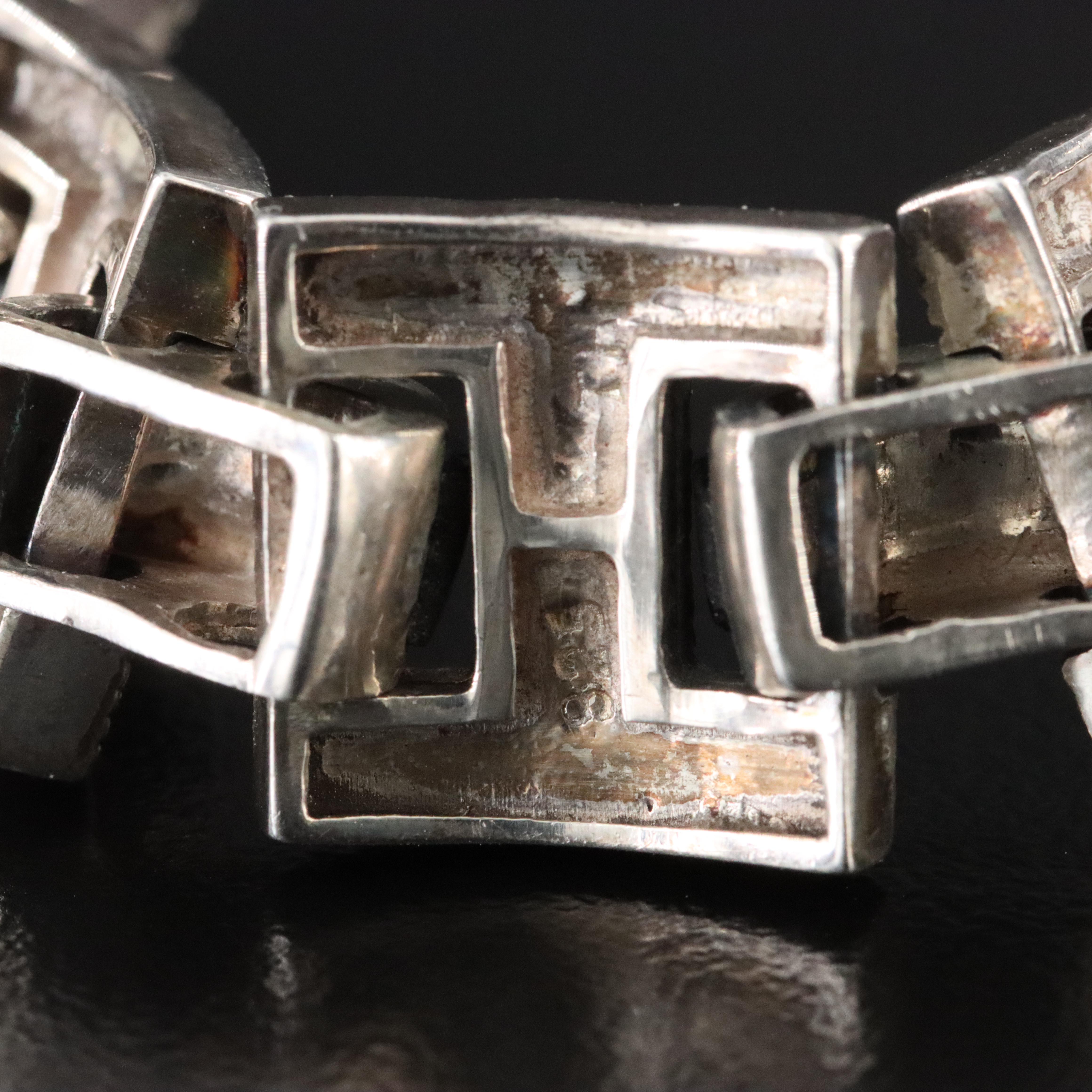 Sterling Black Onyx and Marcasite Bracelet