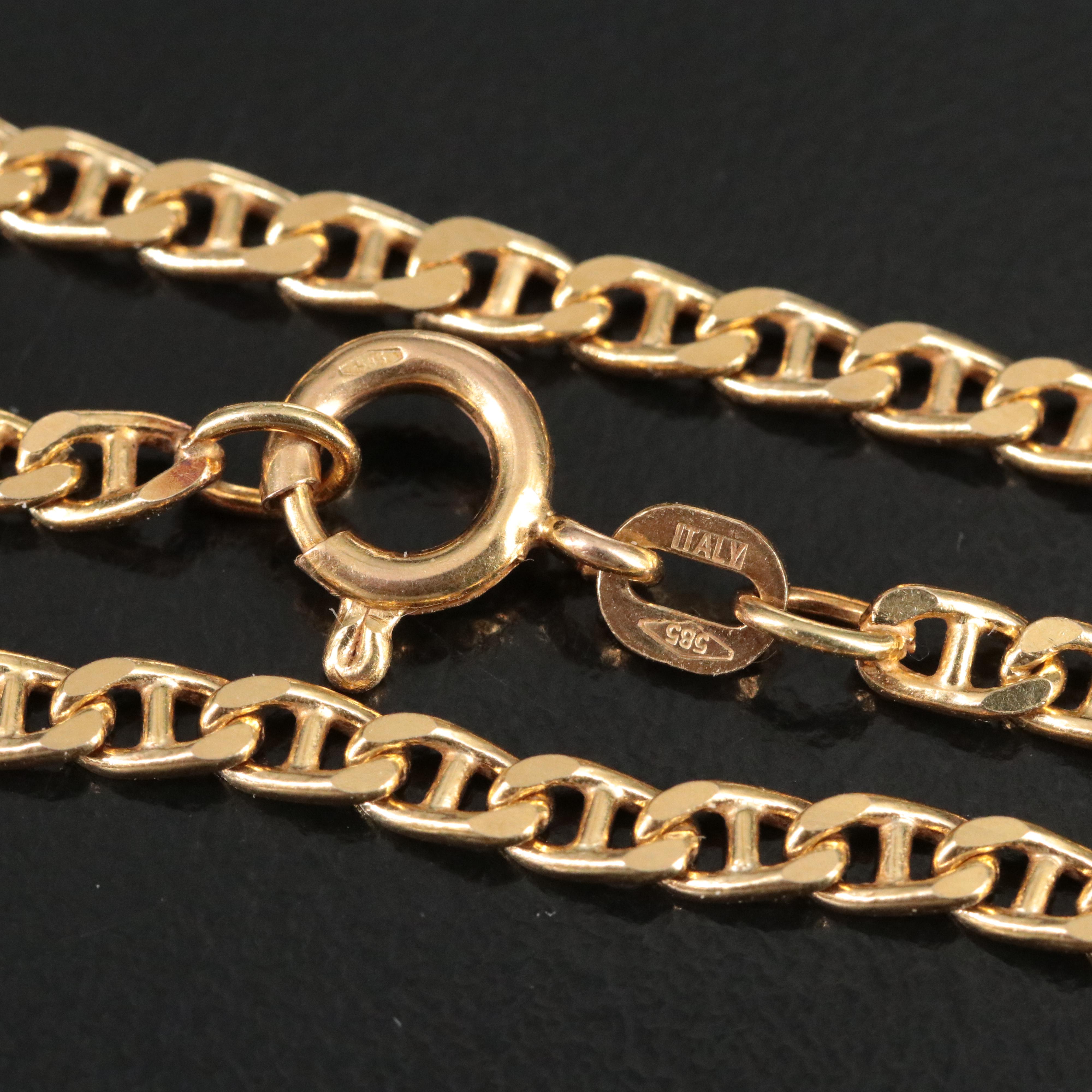 Italian 14K Mariner Chain Necklace