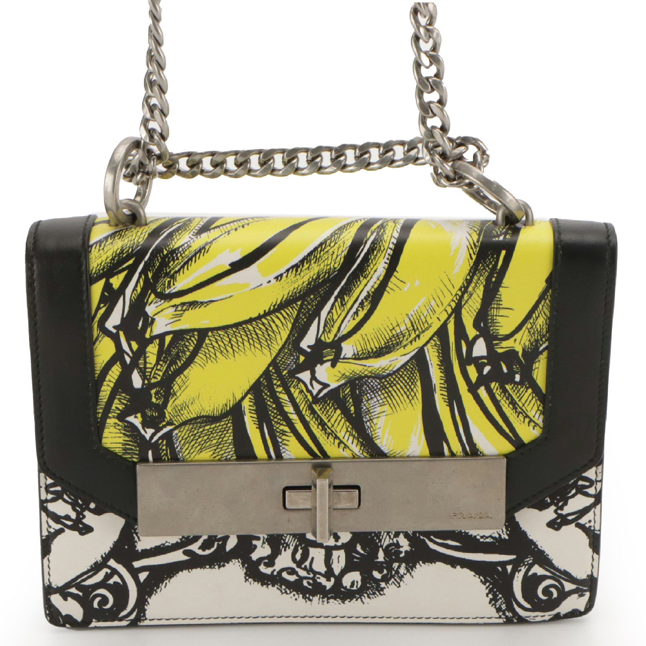 Prada Flap Bag 1BD156 in City Calf Stamp Leather