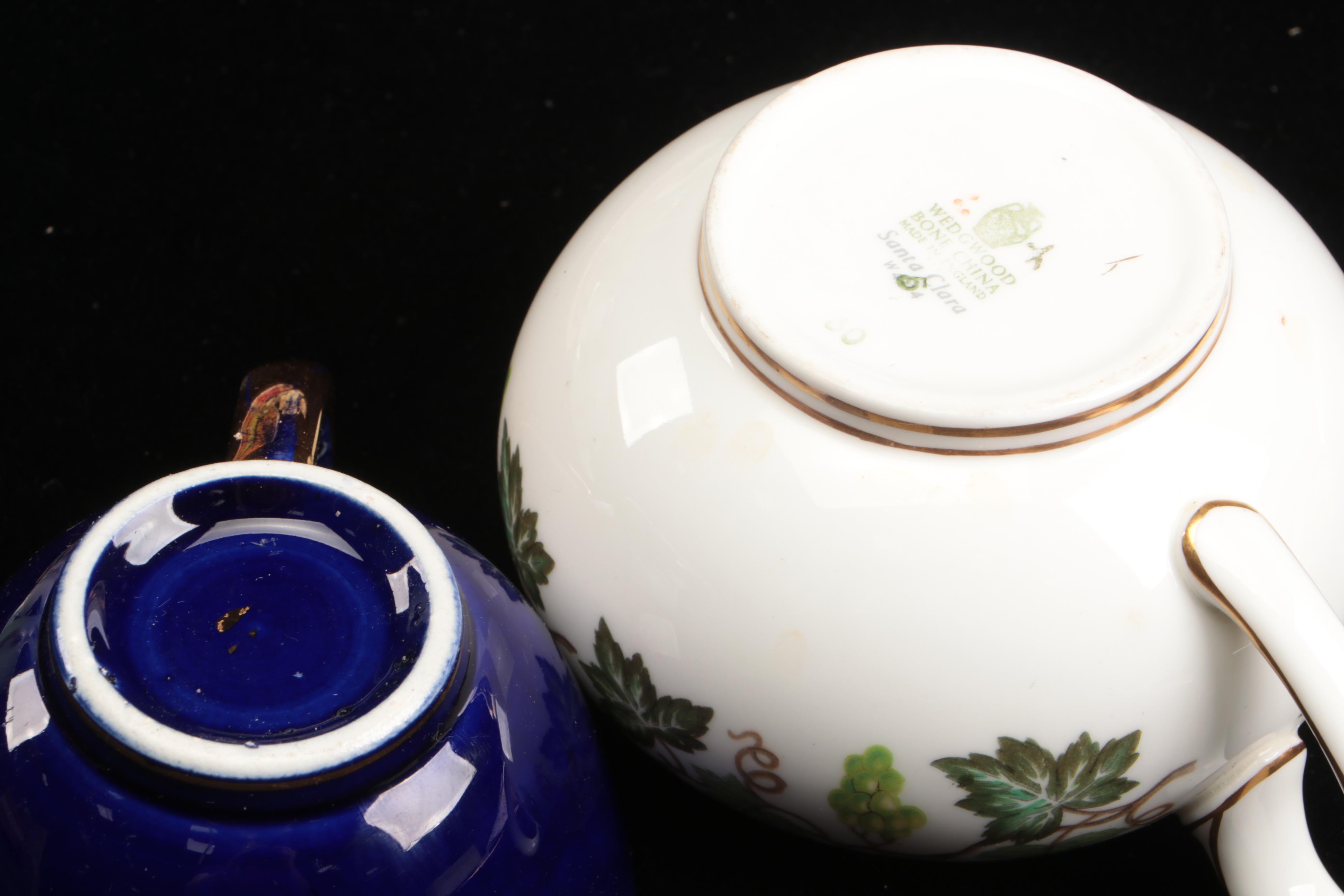 Art Deco Style Lusterware  Cups and Saucers with Other Table Accessories