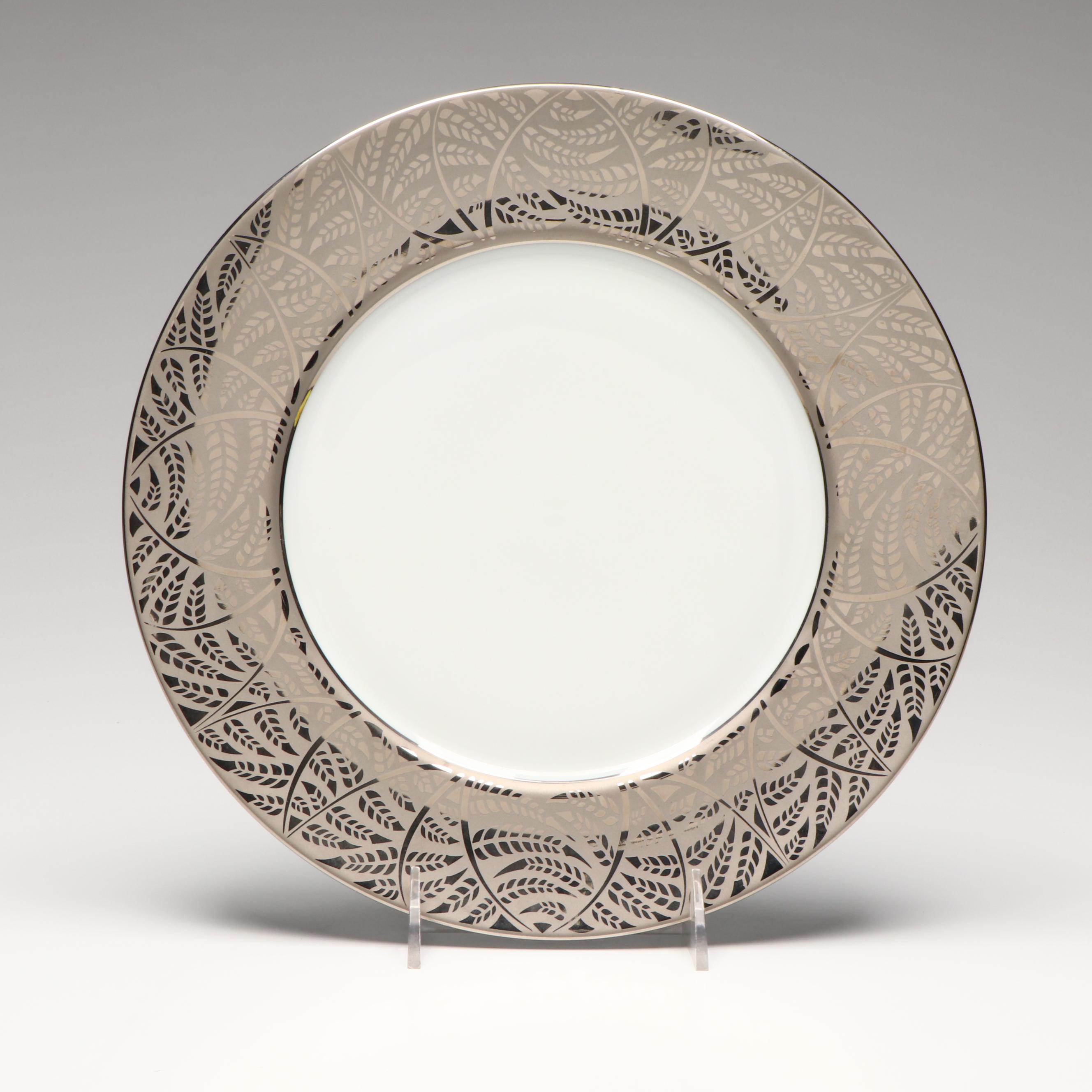 Lalique "Damassé platine" Porcelain Charger