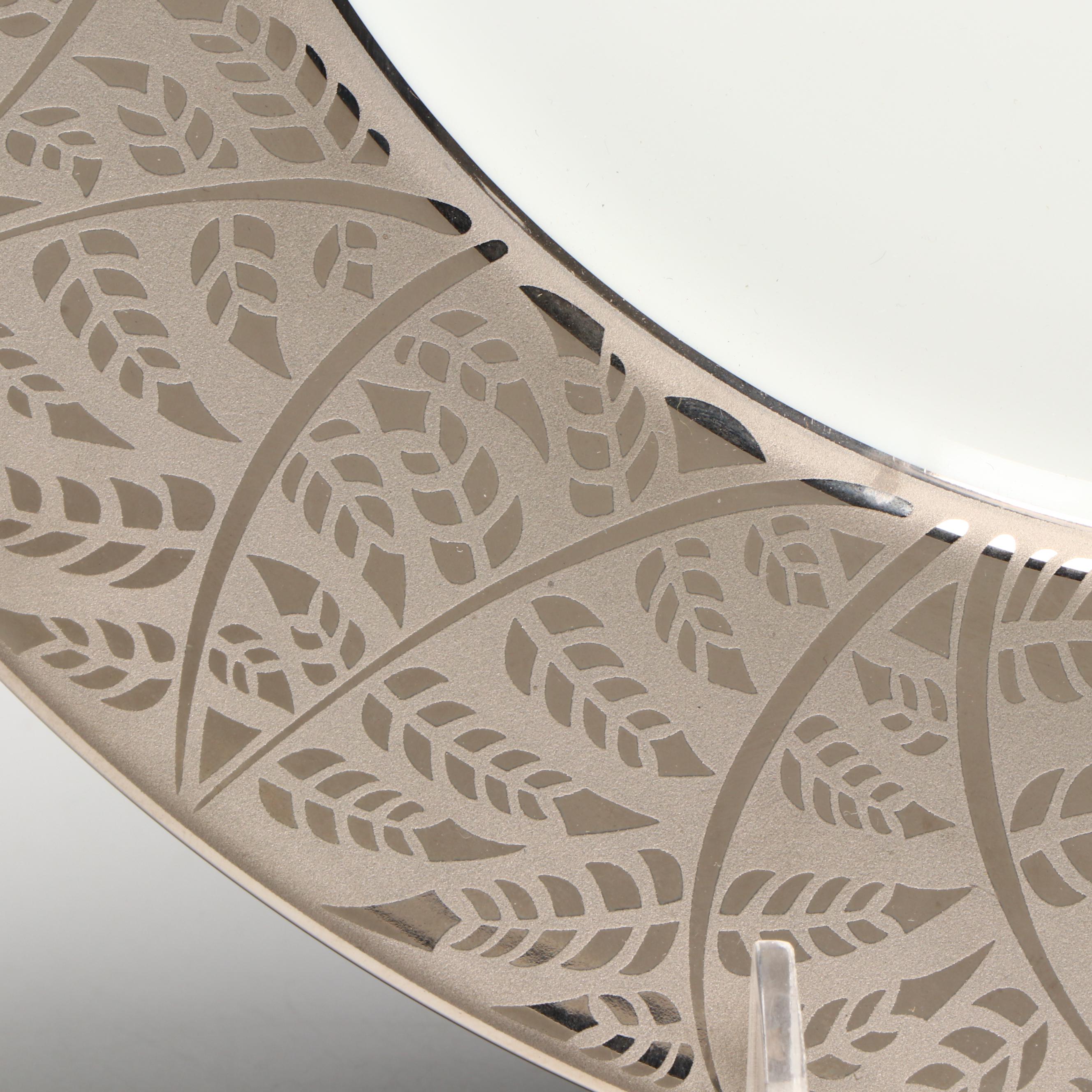 Lalique "Damassé platine" Porcelain Charger