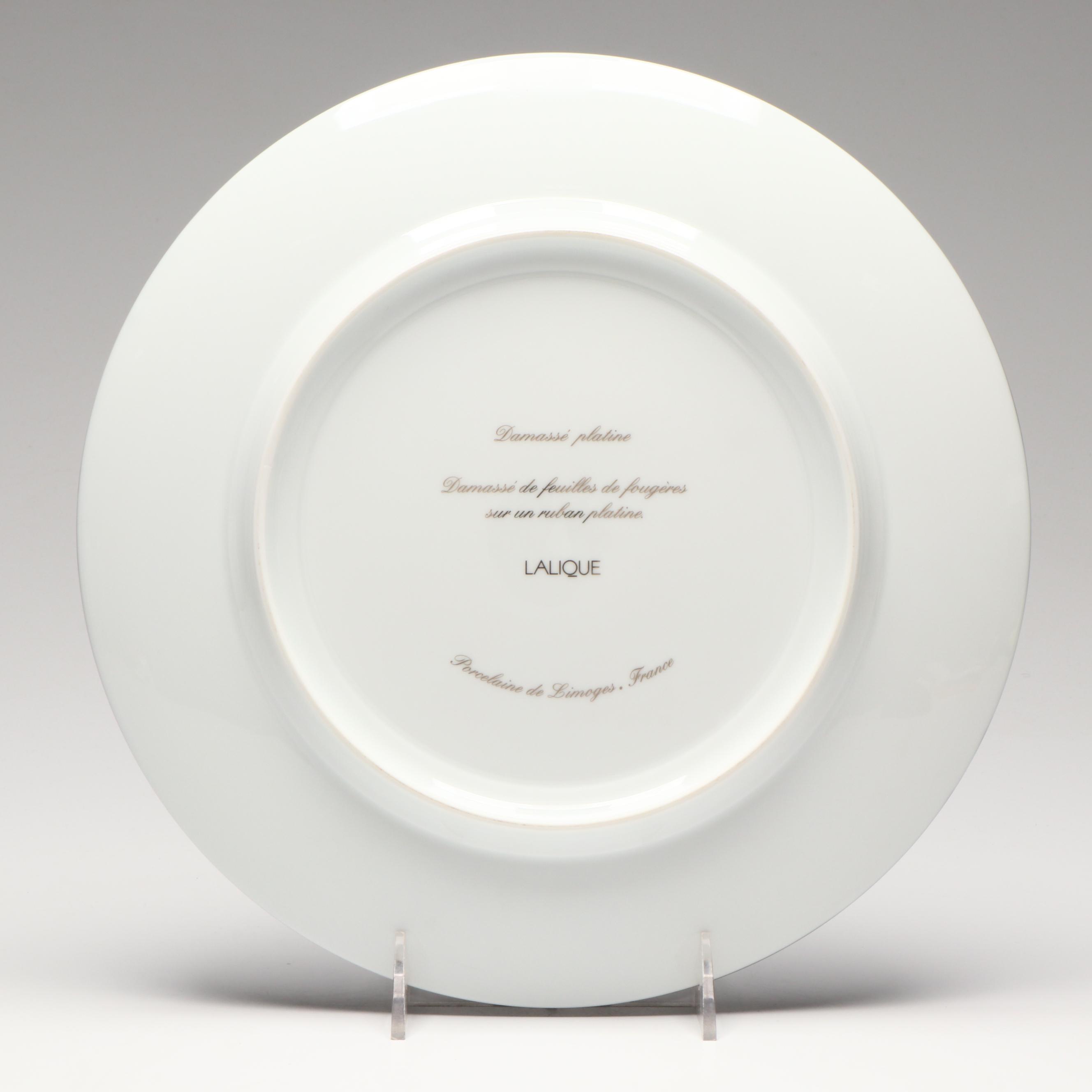 Lalique "Damassé platine" Porcelain Charger