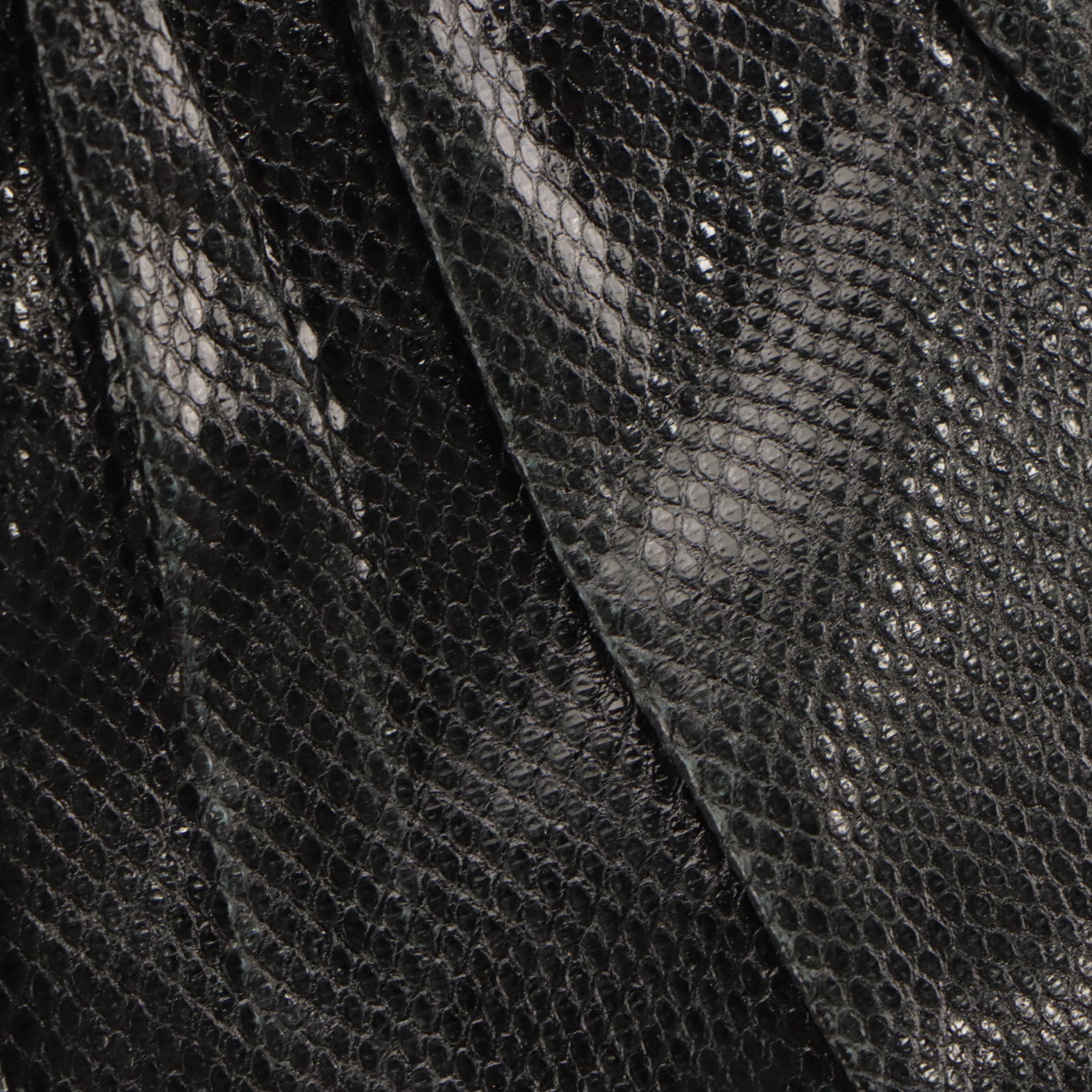 Judith Leiber Art Deco Gemstone Frame Lizard Skin Evening Bag with Accessories