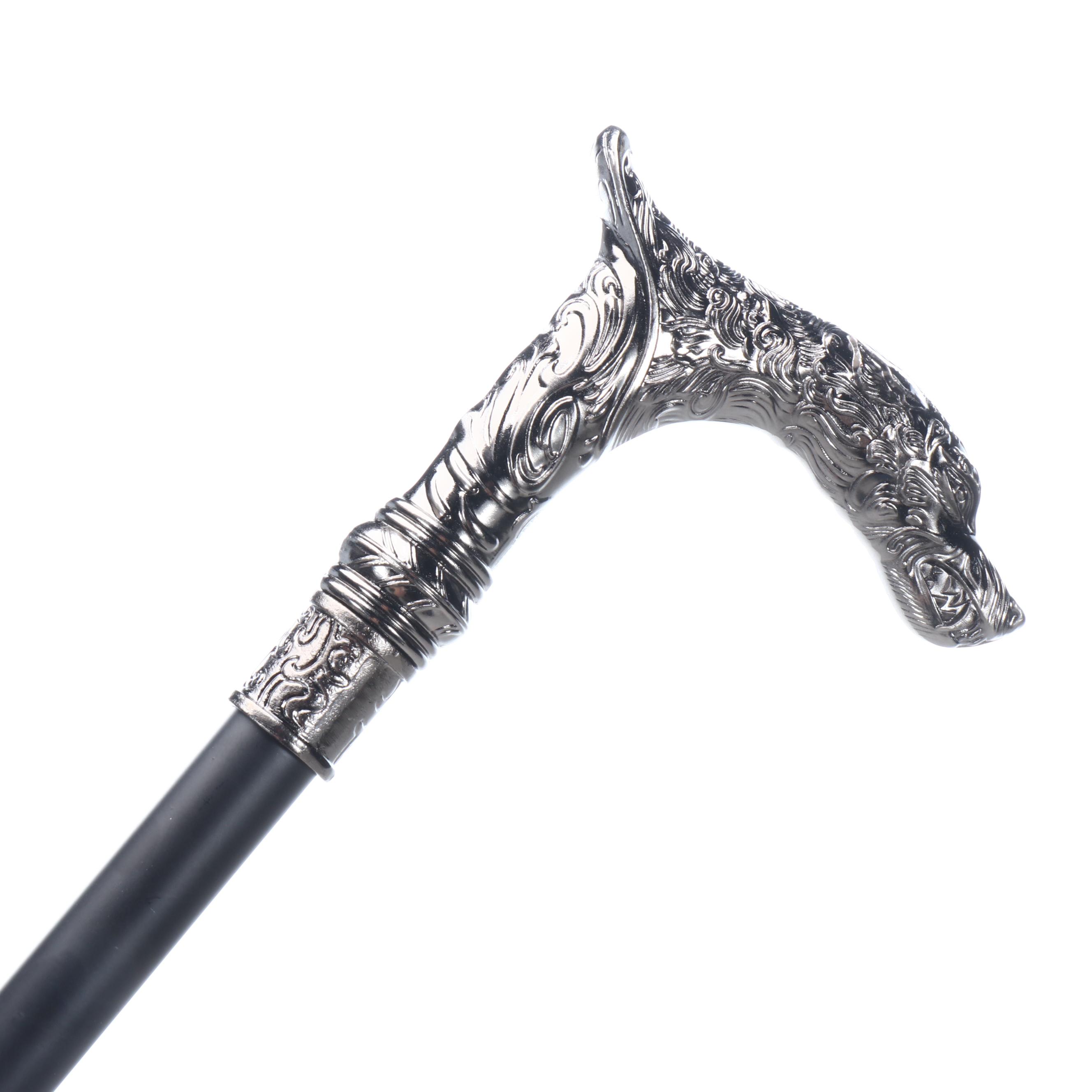 Wolf Head Derby-Handled Cane