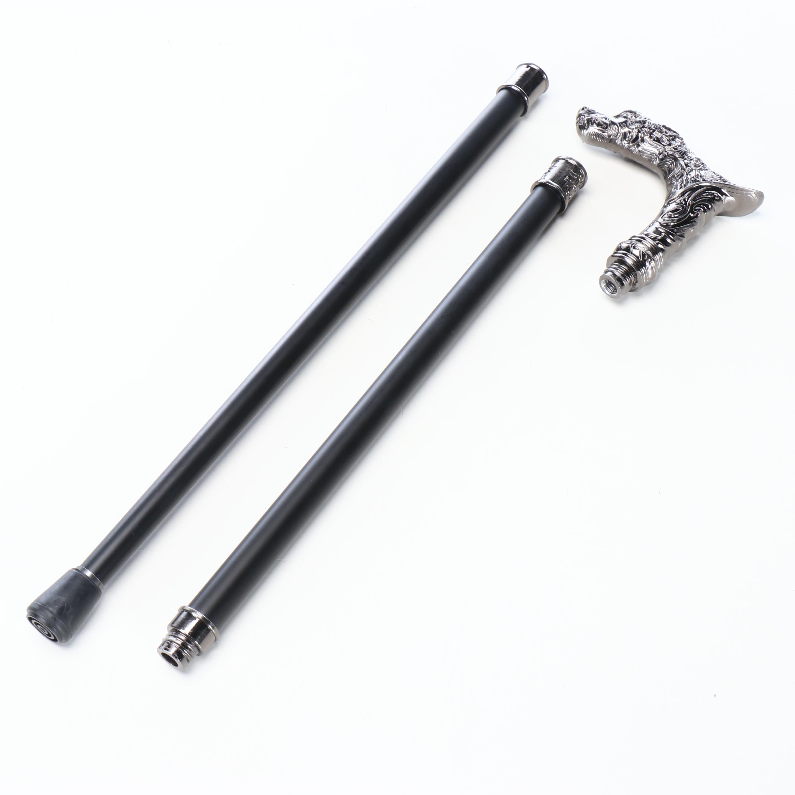 Wolf Head Derby-Handled Cane