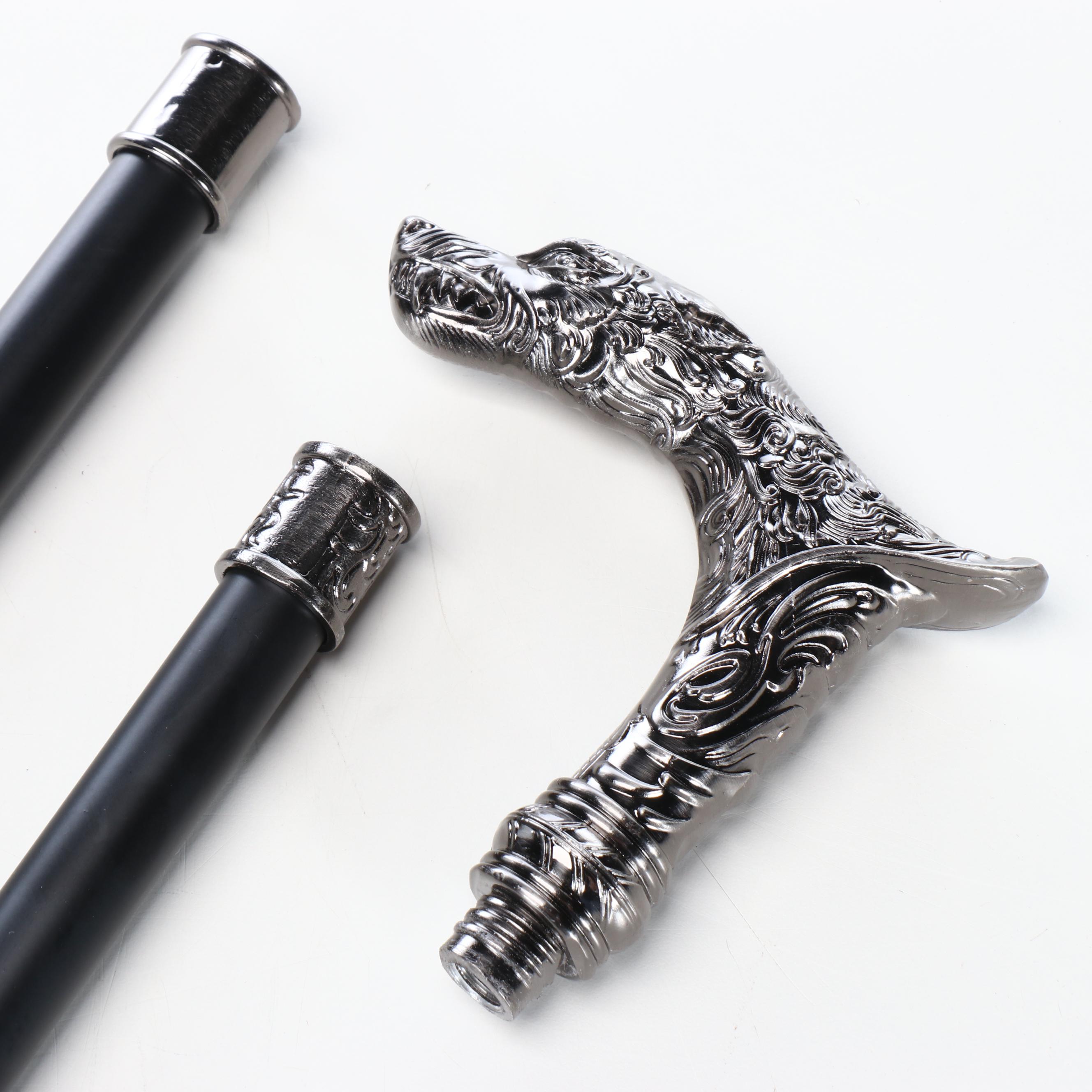 Wolf Head Derby-Handled Cane