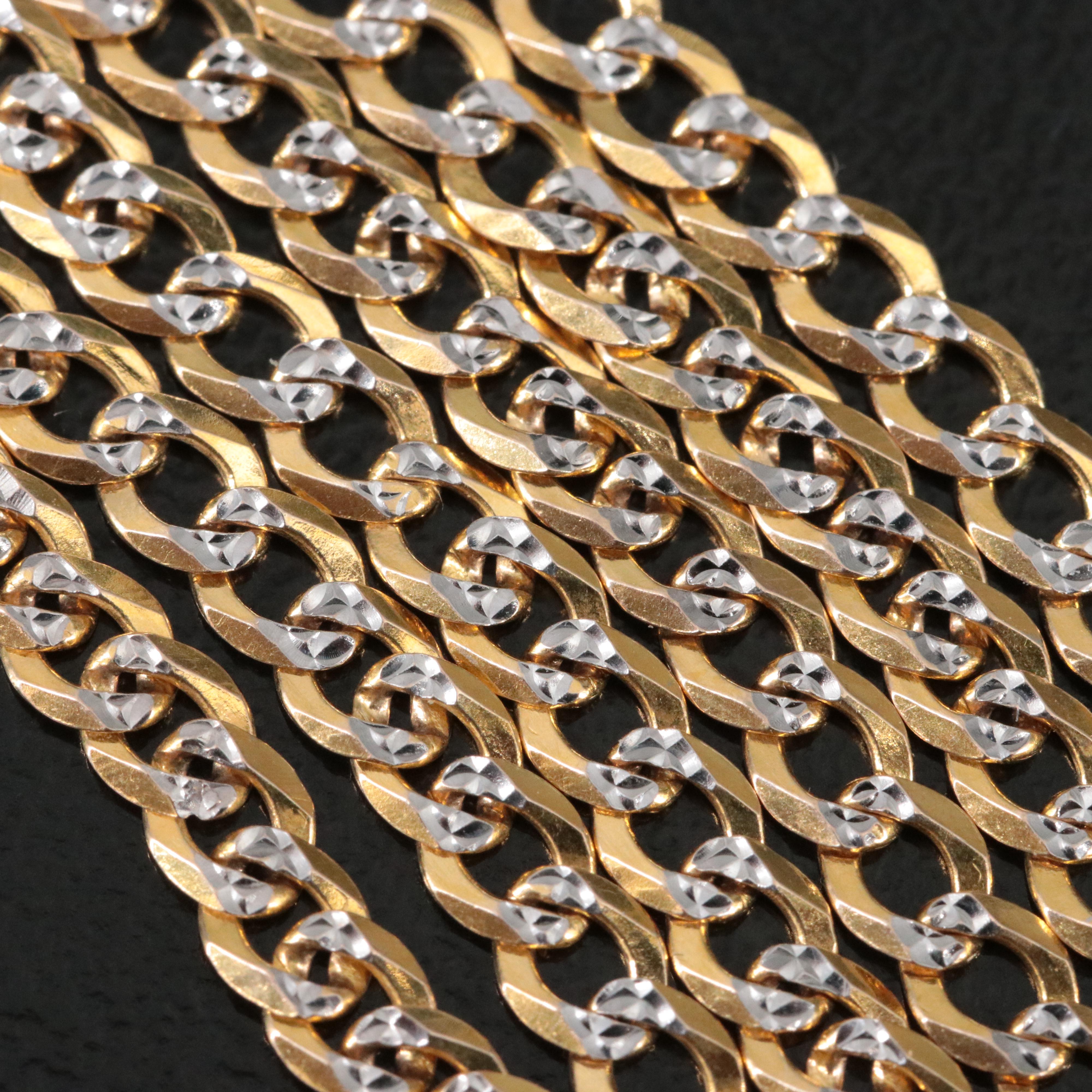 14K Two-Tone Curb Chain Necklace