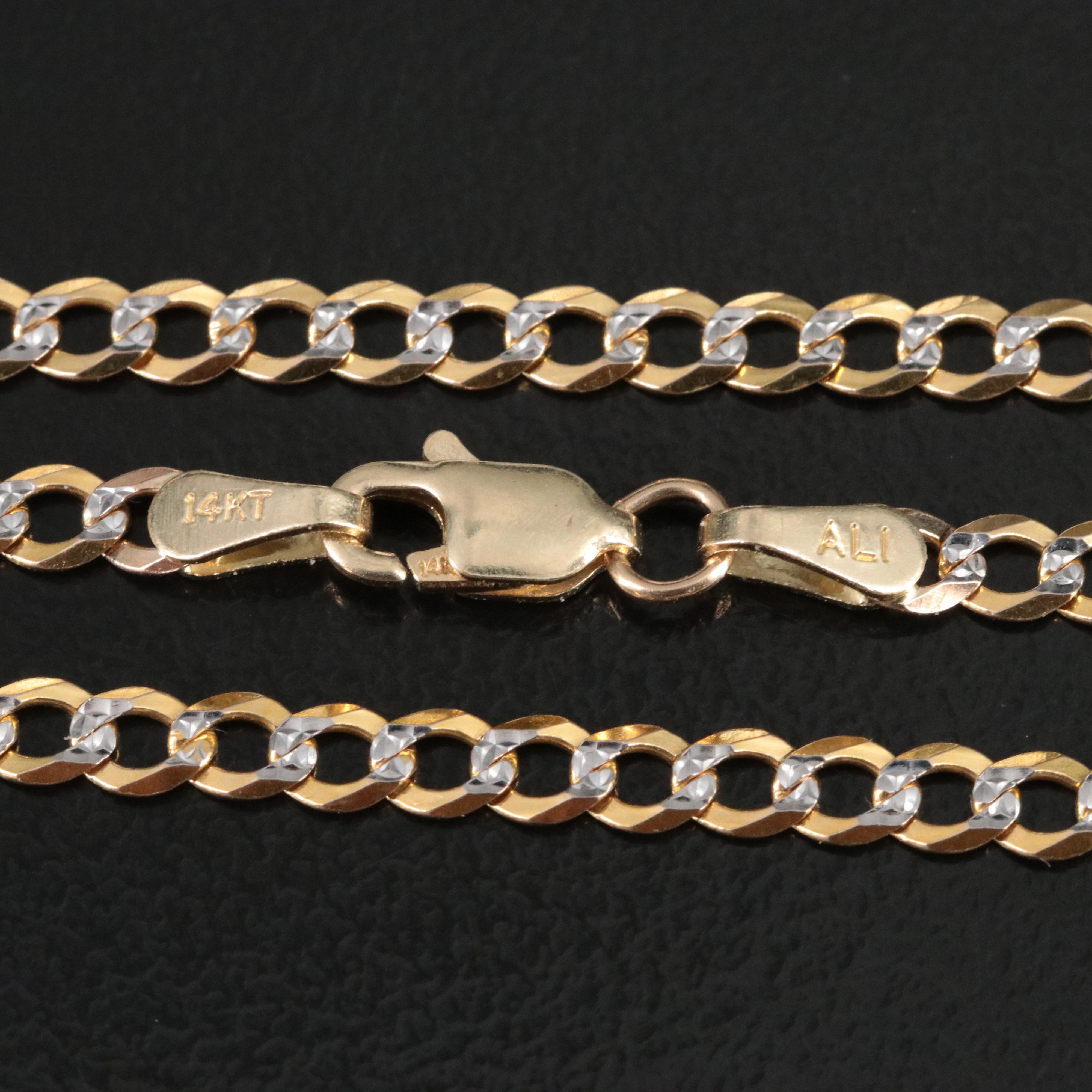14K Two-Tone Curb Chain Necklace