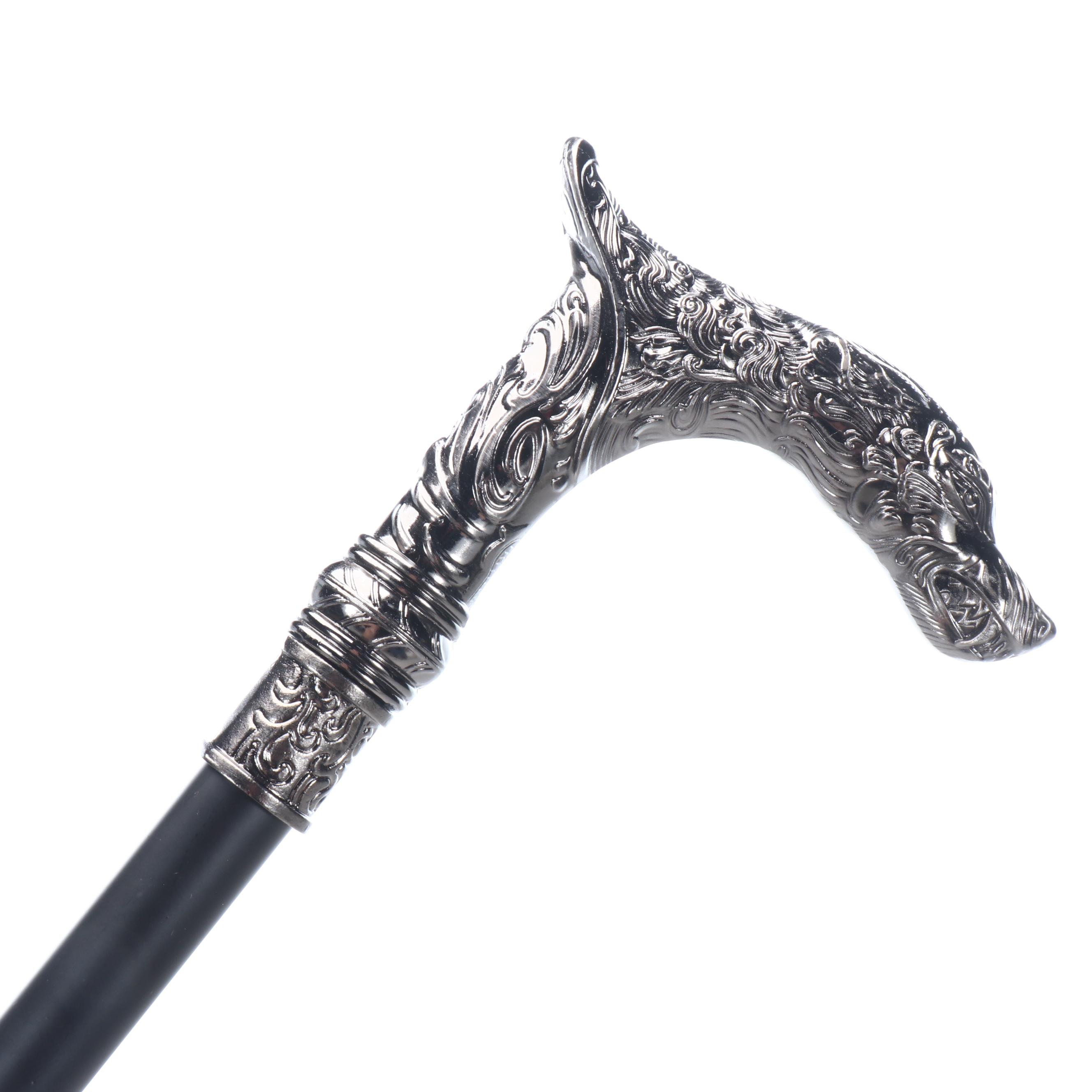 Wolf Head Derby-Handled Cane