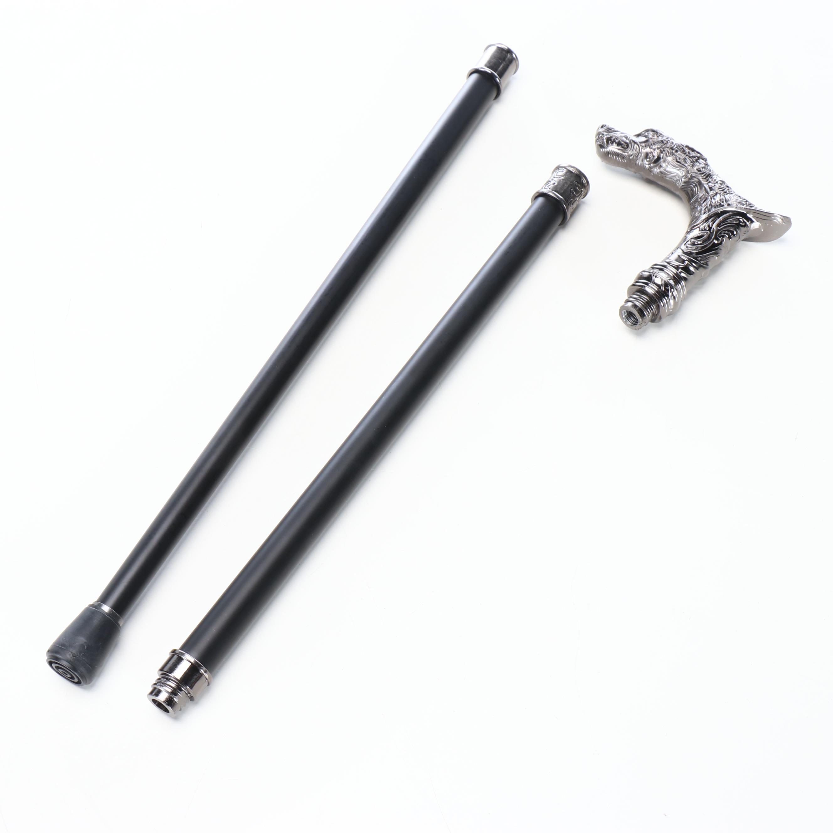 Wolf Head Derby-Handled Cane