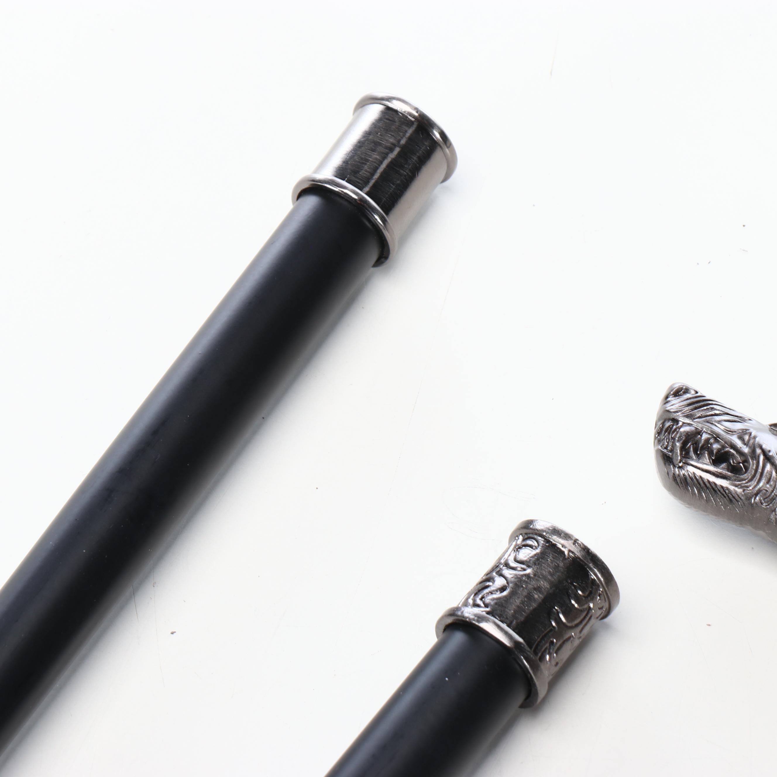 Wolf Head Derby-Handled Cane