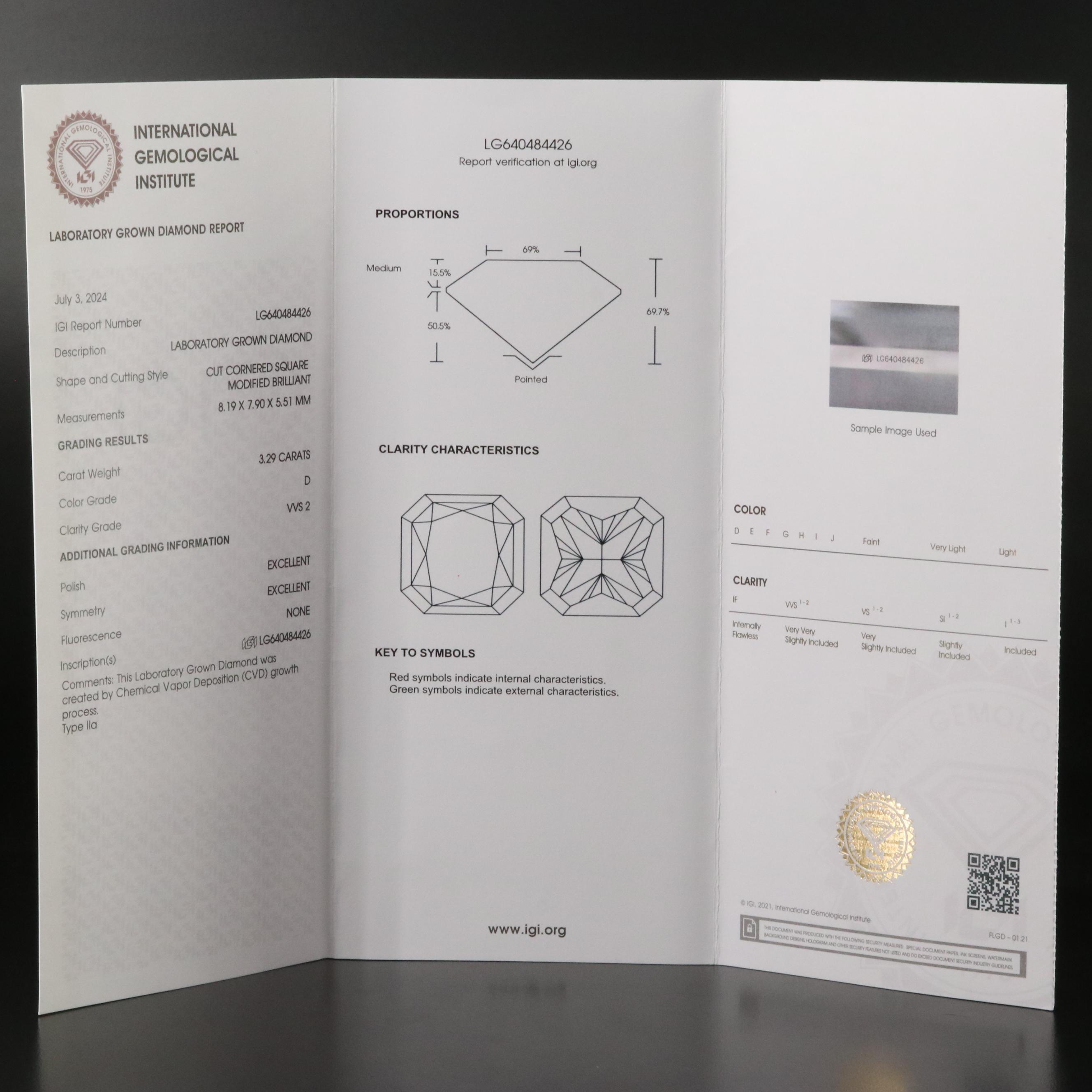 14K 4.16 CTW Lab Grown Diamond Ring with IGI Report