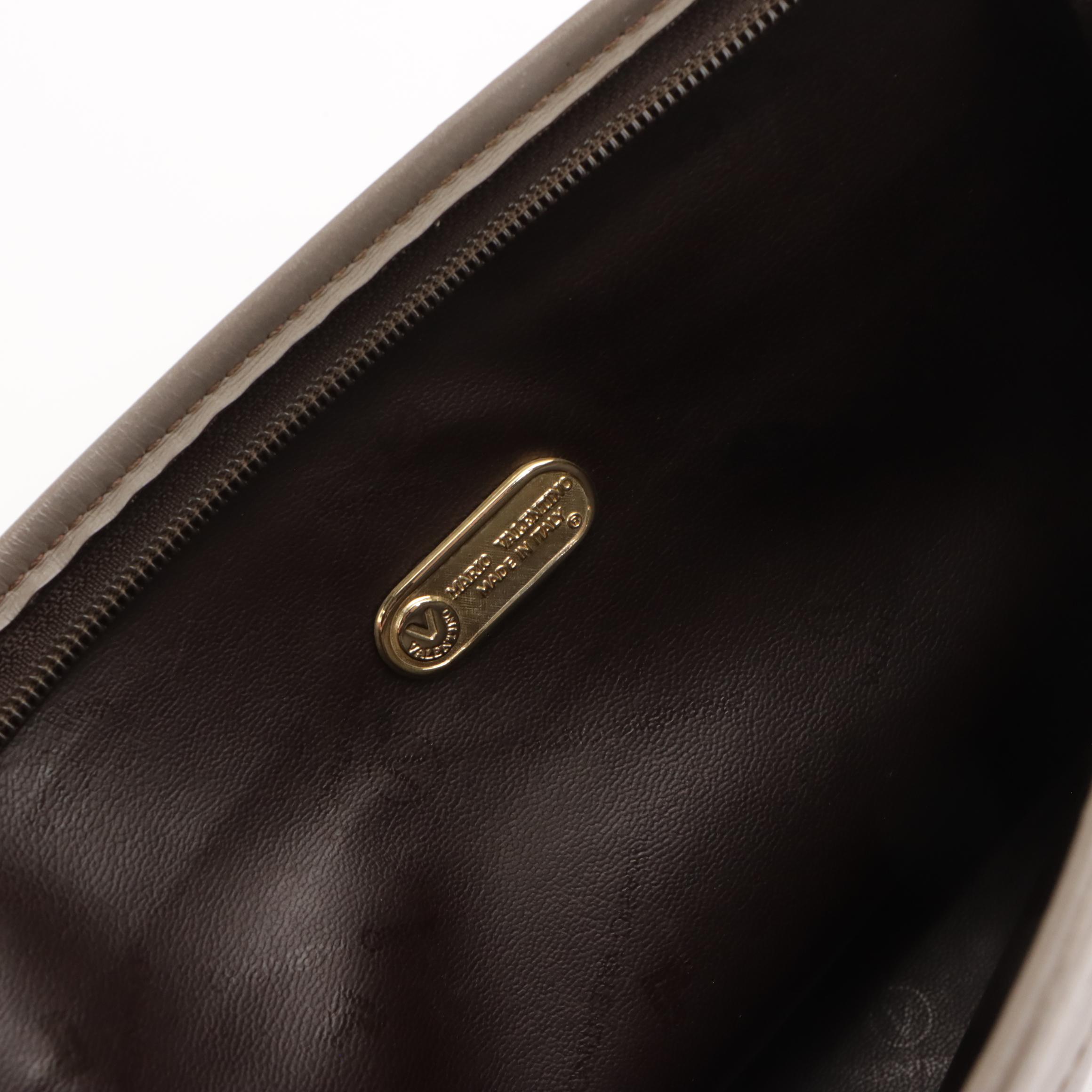 Mario Valentino Camera Bag and Zip Clutch in Logo Leather