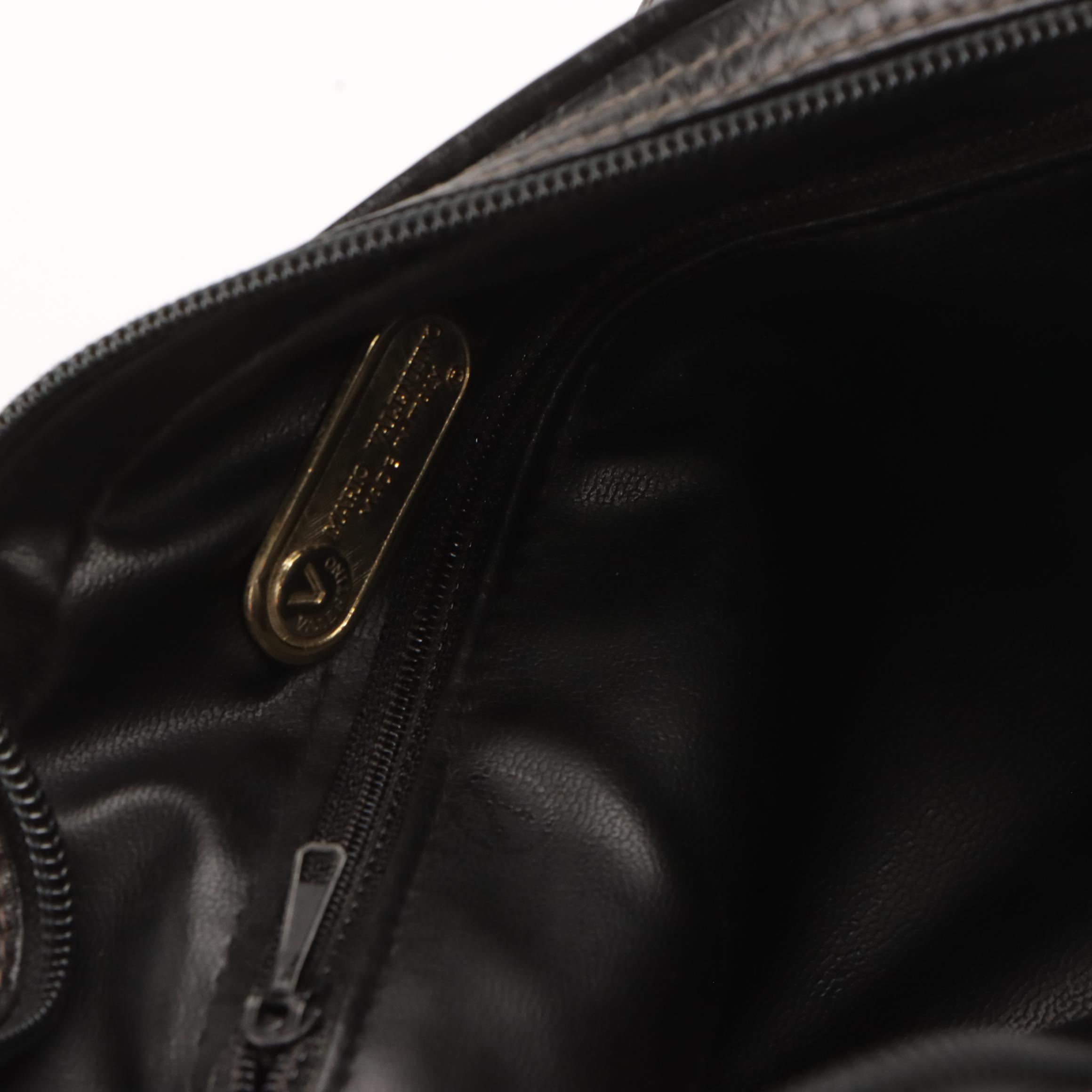 Mario Valentino Camera Bag and Zip Clutch in Logo Leather