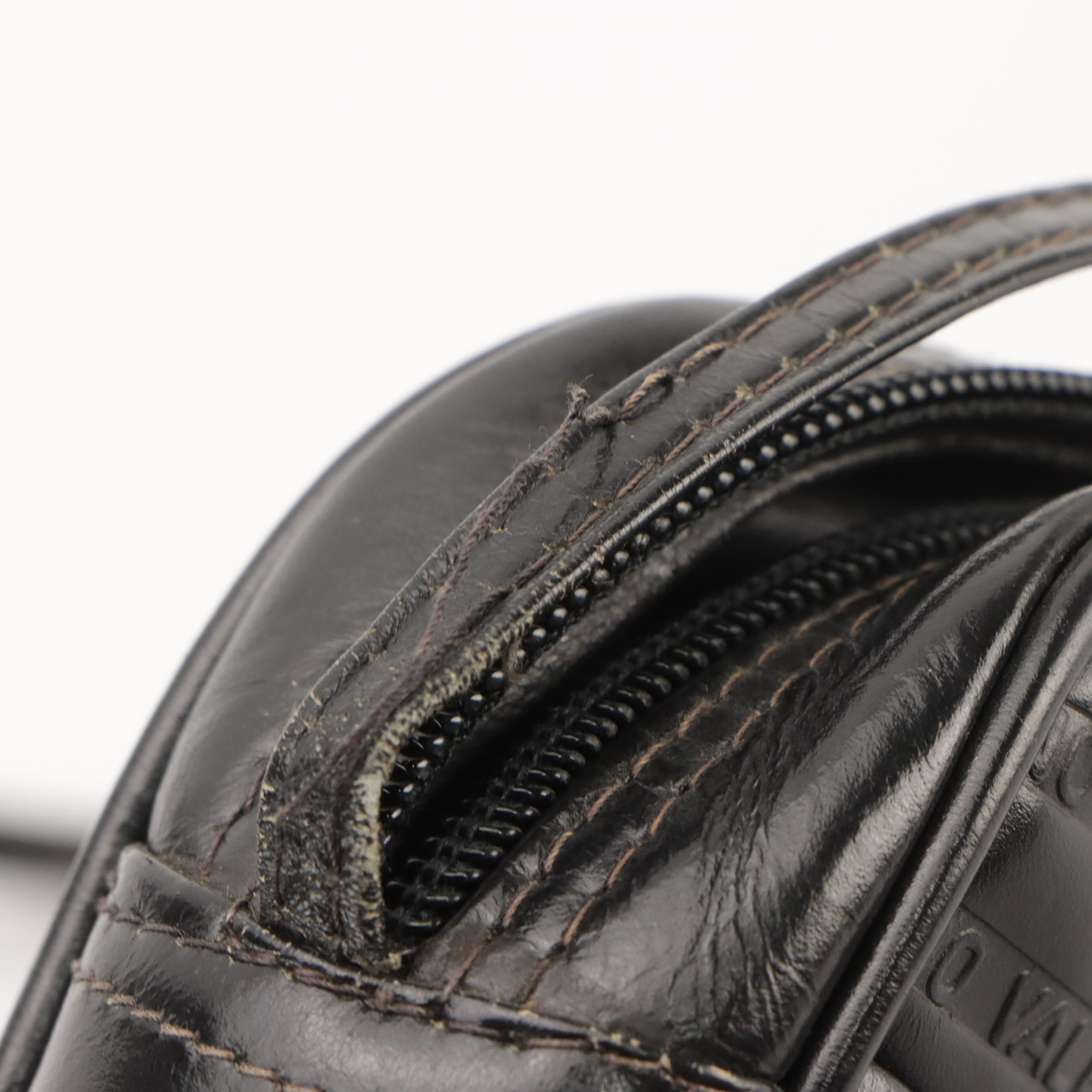 Mario Valentino Camera Bag and Zip Clutch in Logo Leather