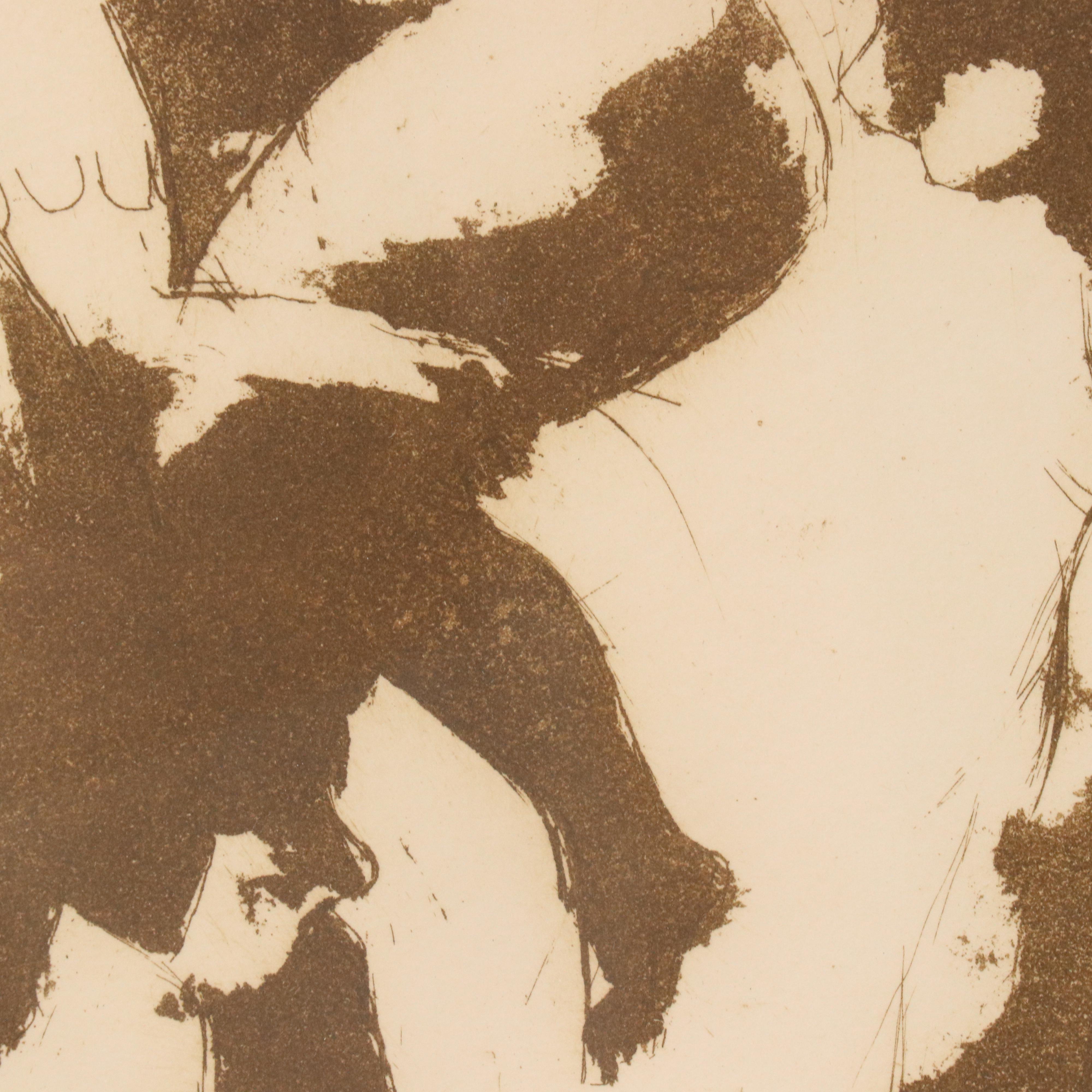 Jack Levine Figural Modern Aquatint