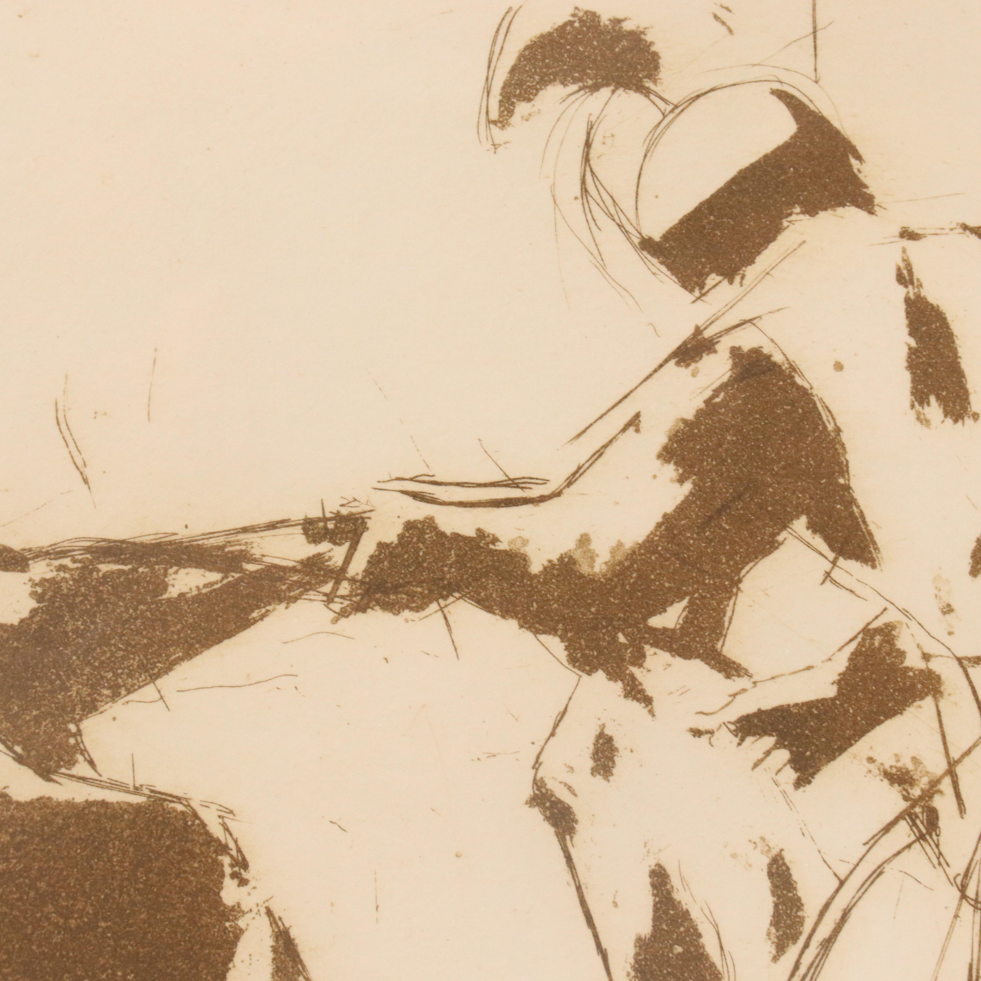 Jack Levine Figural Modern Aquatint