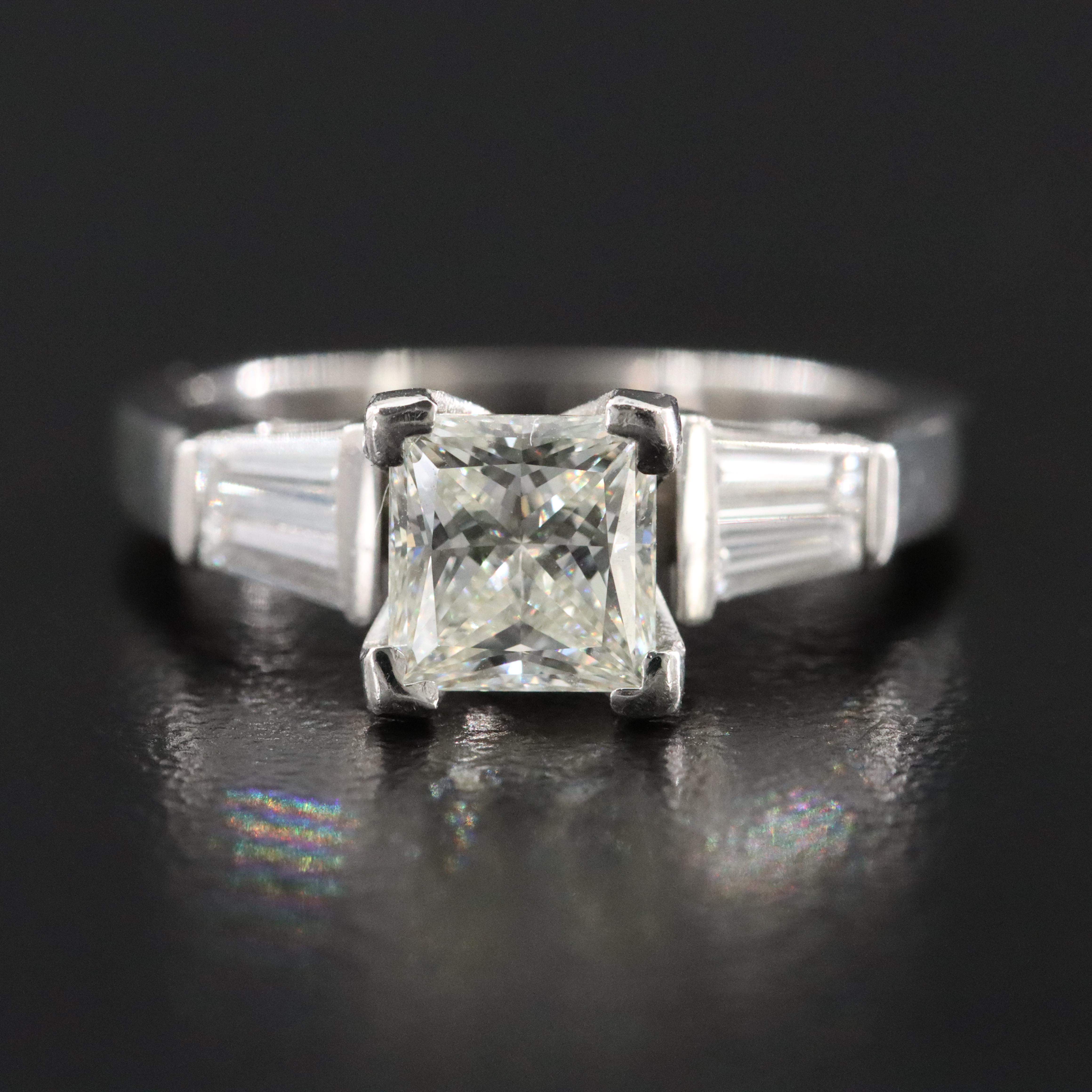 Platinum 1.42 CTW Diamond Ring with Online GIA Report