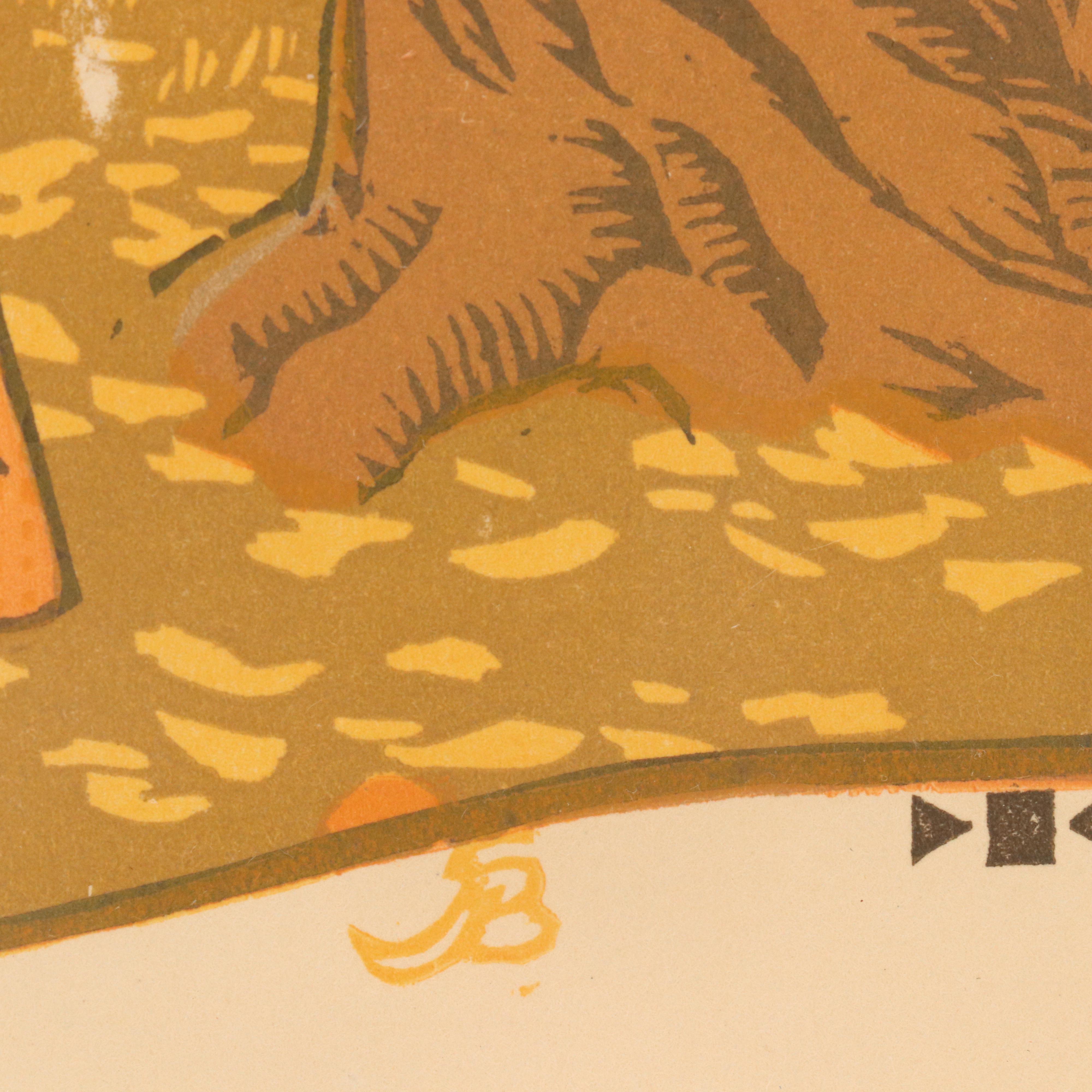 Gustave Baumann Woodcut "October" from "All the Year Round," 1912