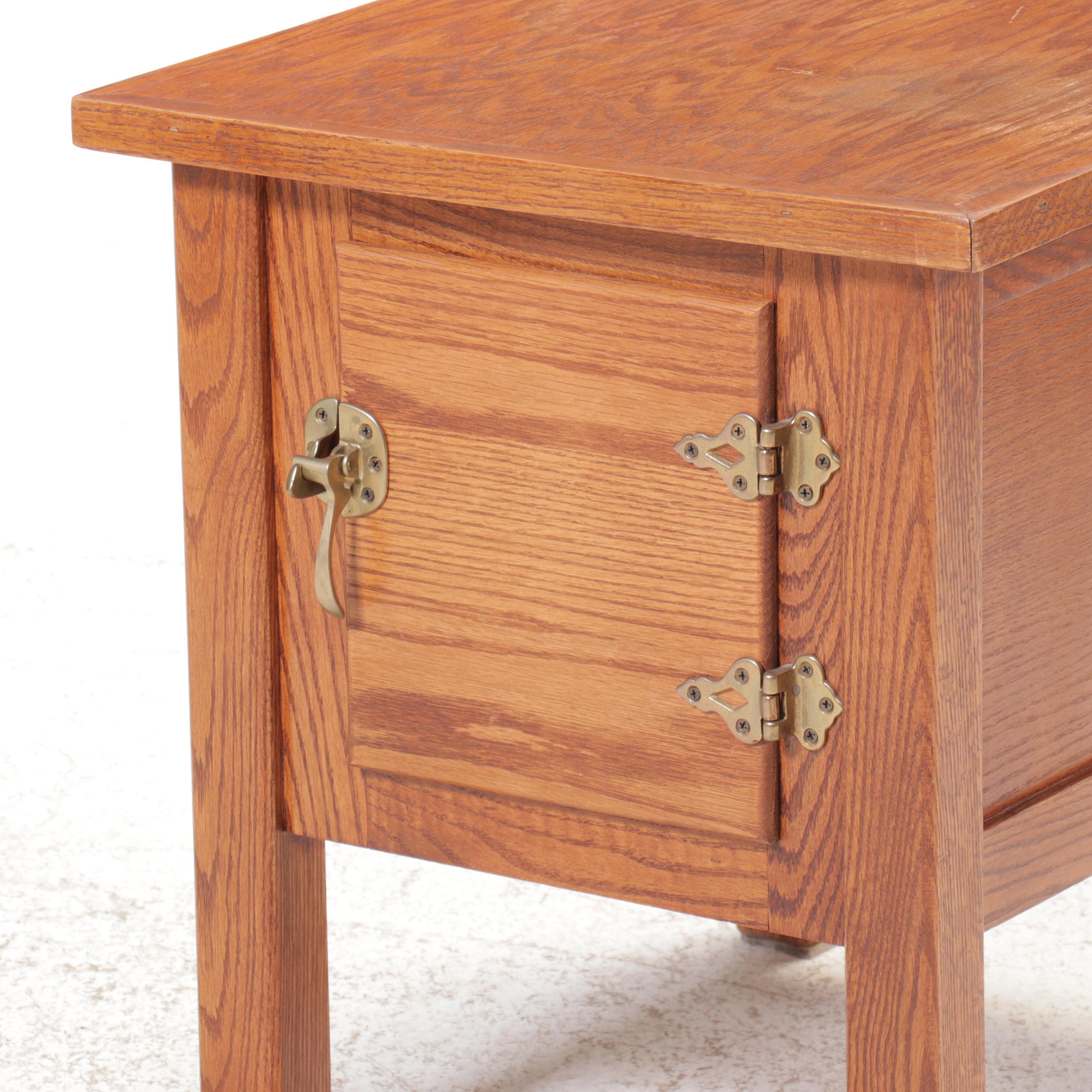 Craftsman Style Oak Bedside Cabinet