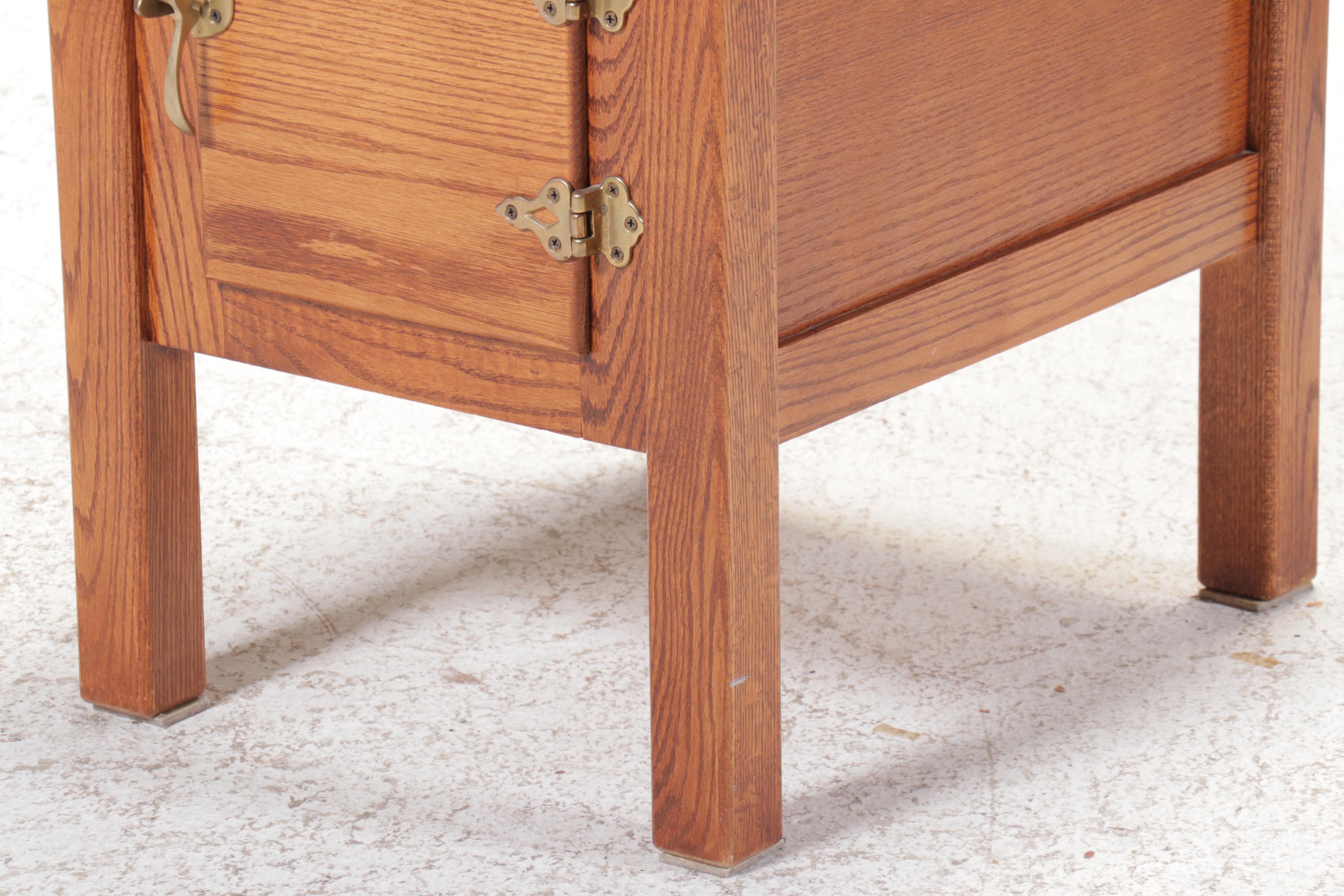 Craftsman Style Oak Bedside Cabinet