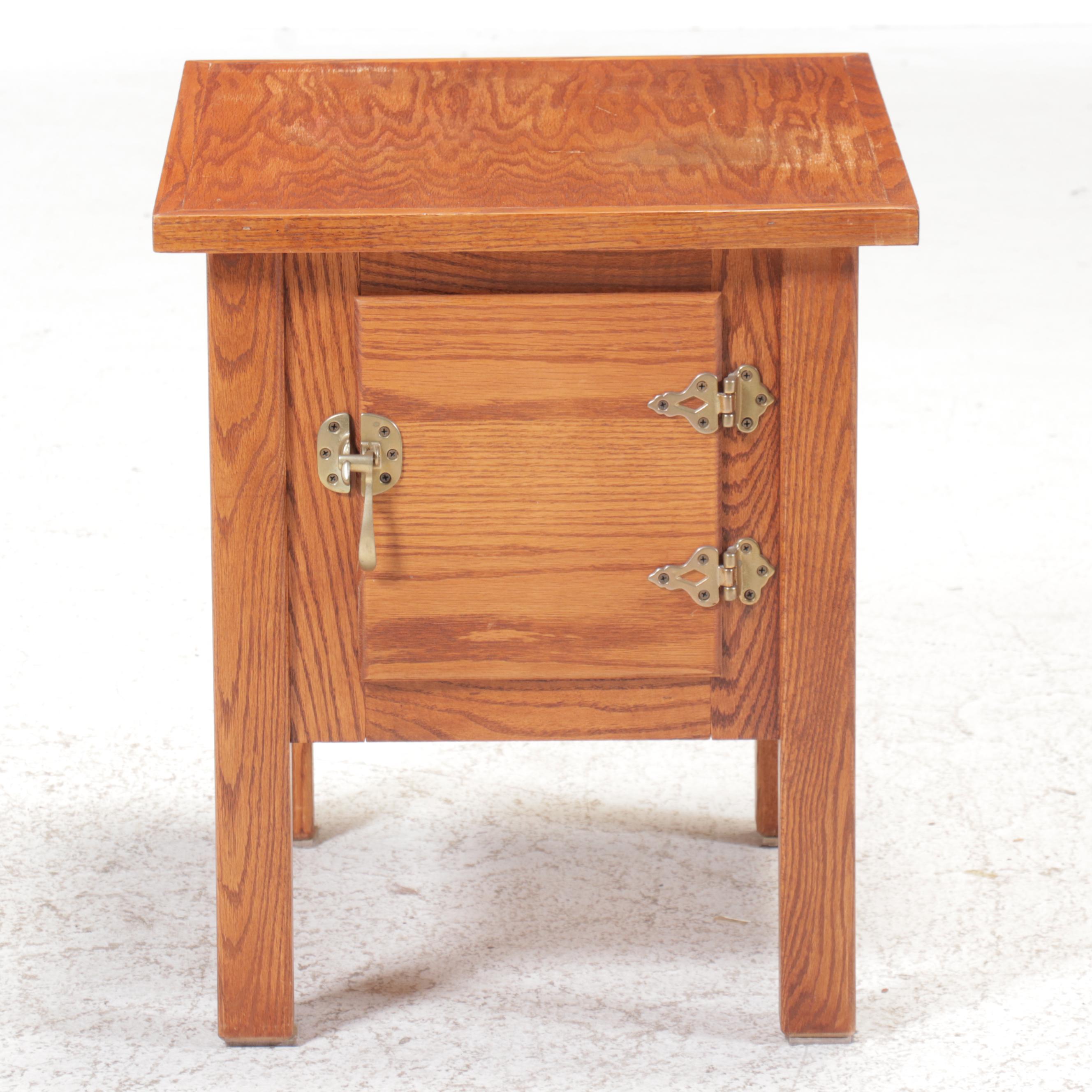 Craftsman Style Oak Bedside Cabinet